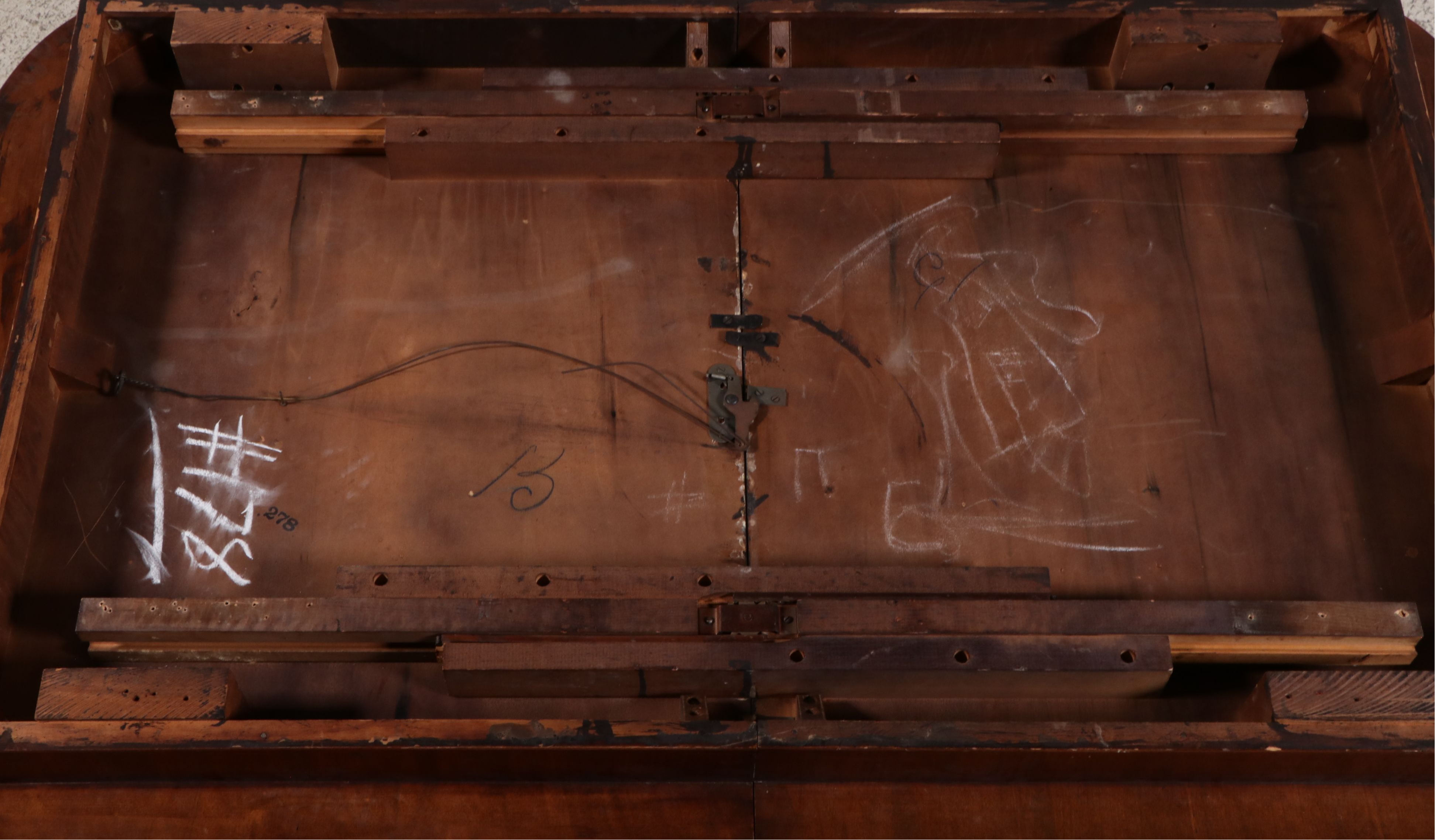 Regency Style Mahogany Double Pedestal Dining Table and Six Harp-Back Chairs