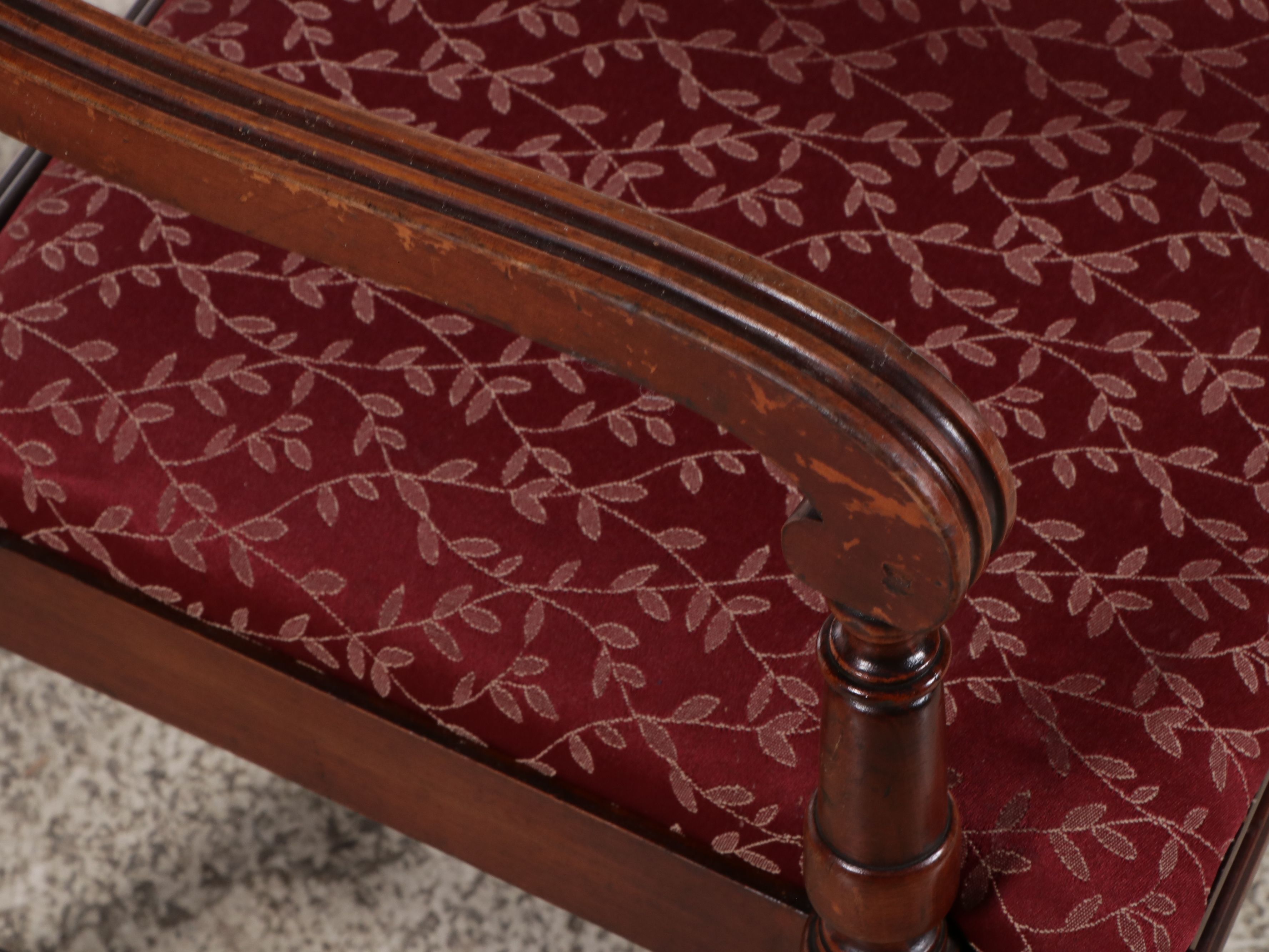 Regency Style Mahogany Double Pedestal Dining Table and Six Harp-Back Chairs