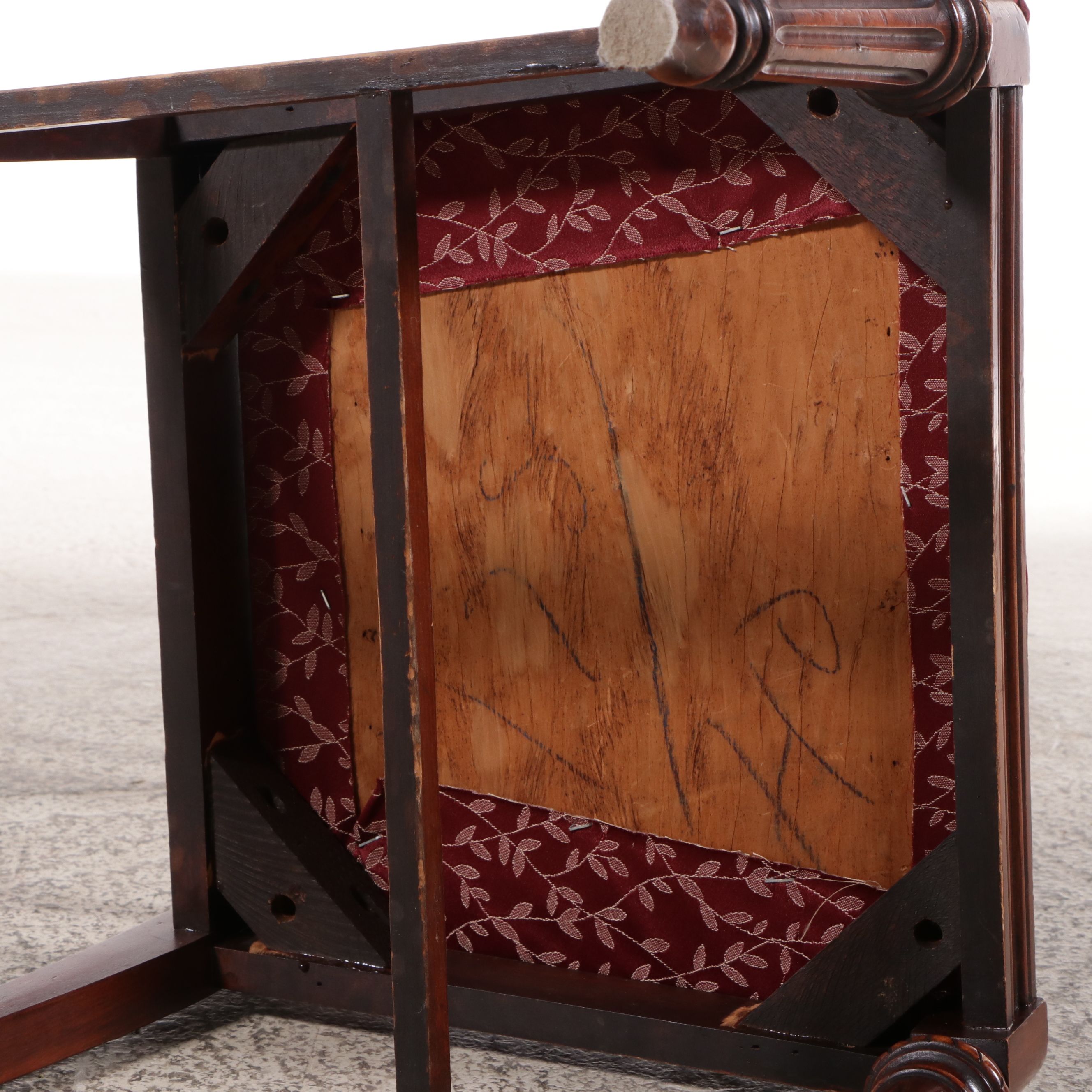 Regency Style Mahogany Double Pedestal Dining Table and Six Harp-Back Chairs