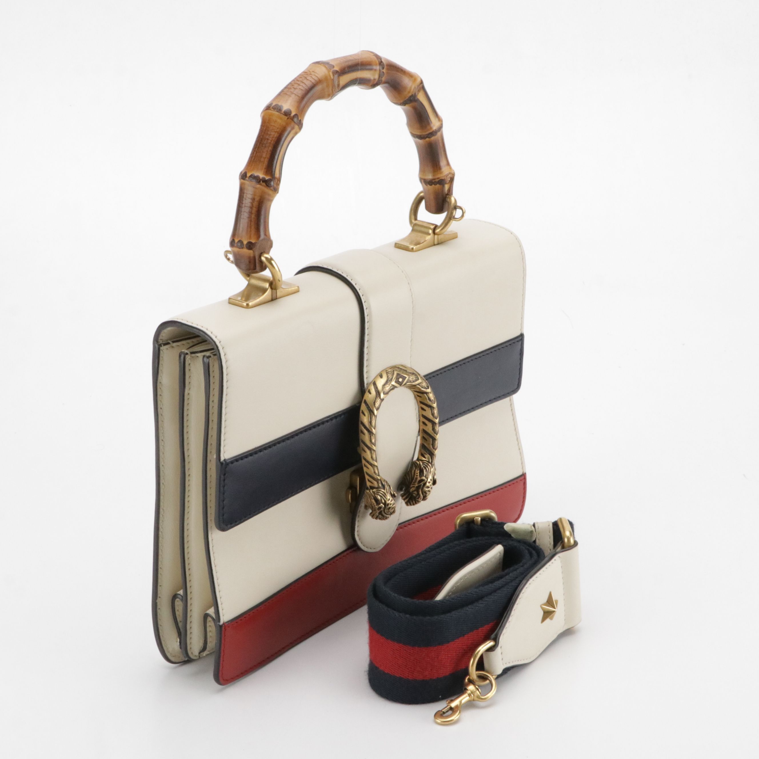Gucci Dionysus Two-Way Bag in Smooth Tricolor Leather