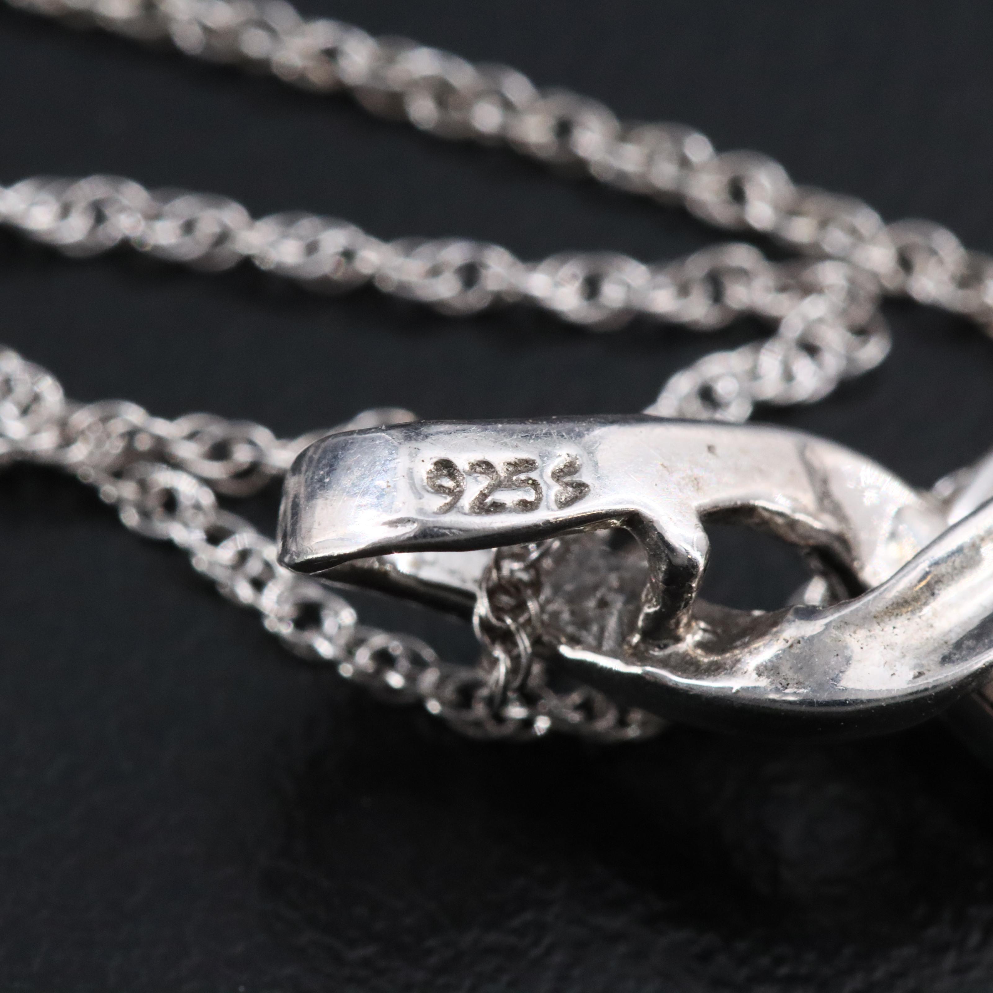 Sterling Diamond Pendant Necklace