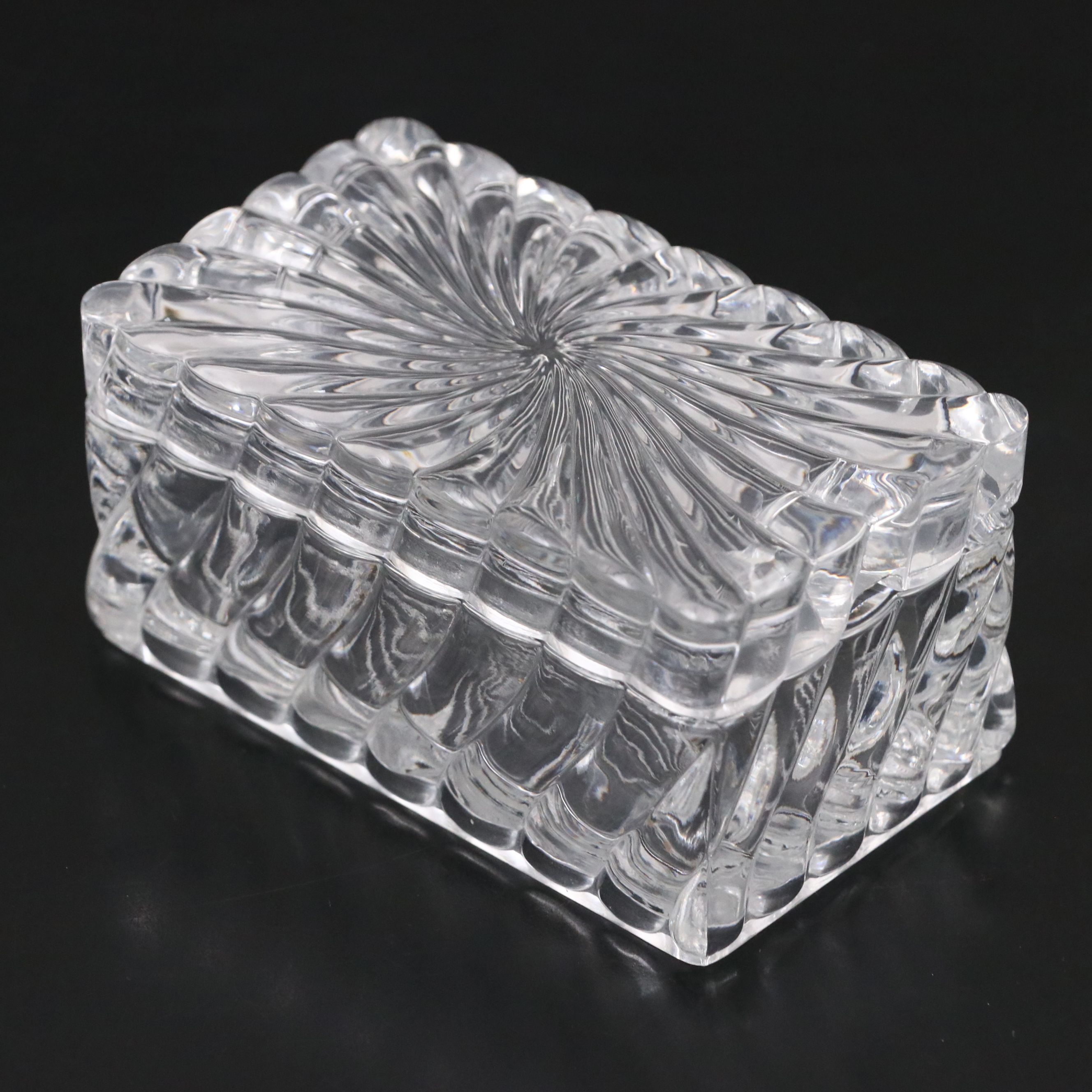 Baccarat "Harmonie" Crystal Bud Vase with "Swirl" Lidded Box