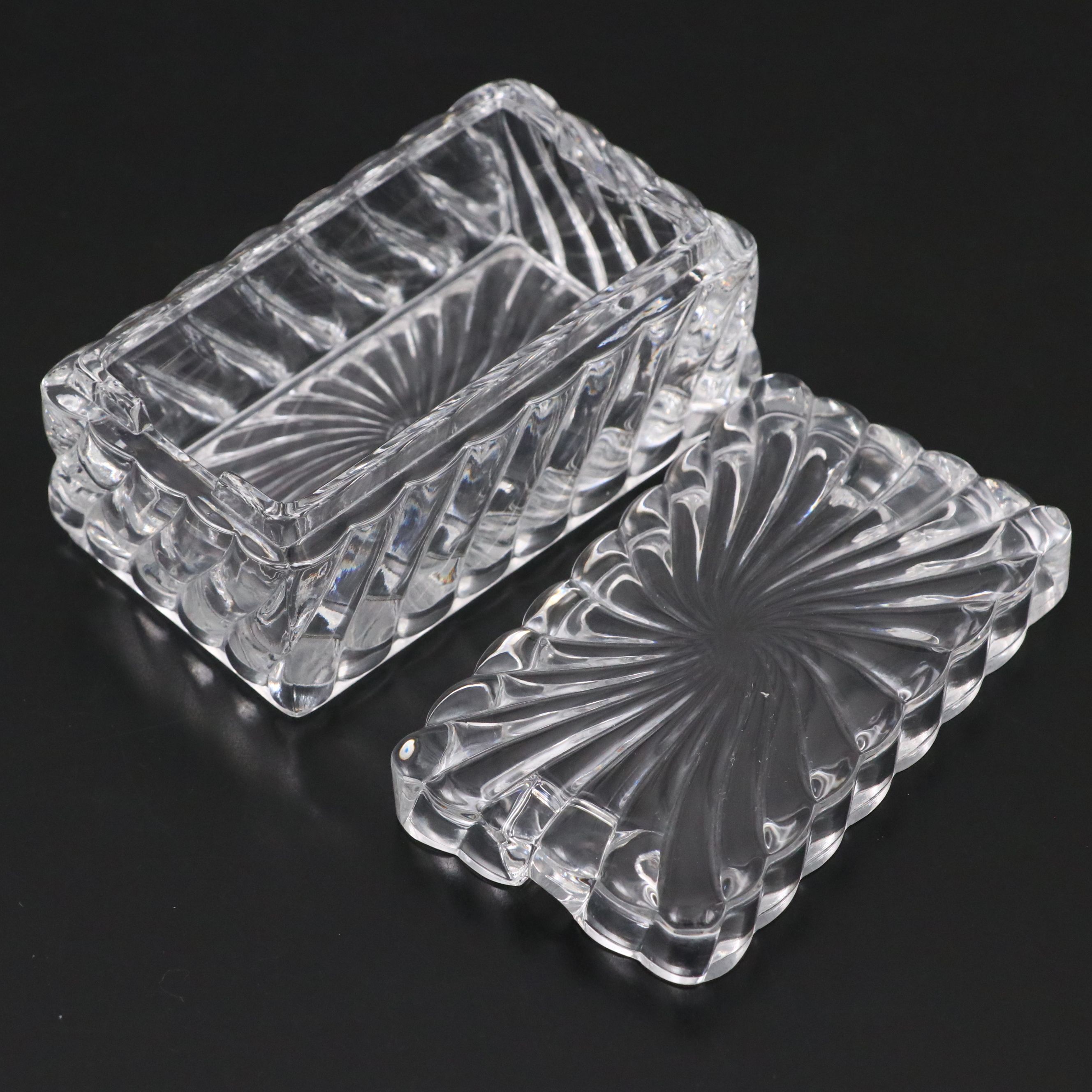 Baccarat "Harmonie" Crystal Bud Vase with "Swirl" Lidded Box