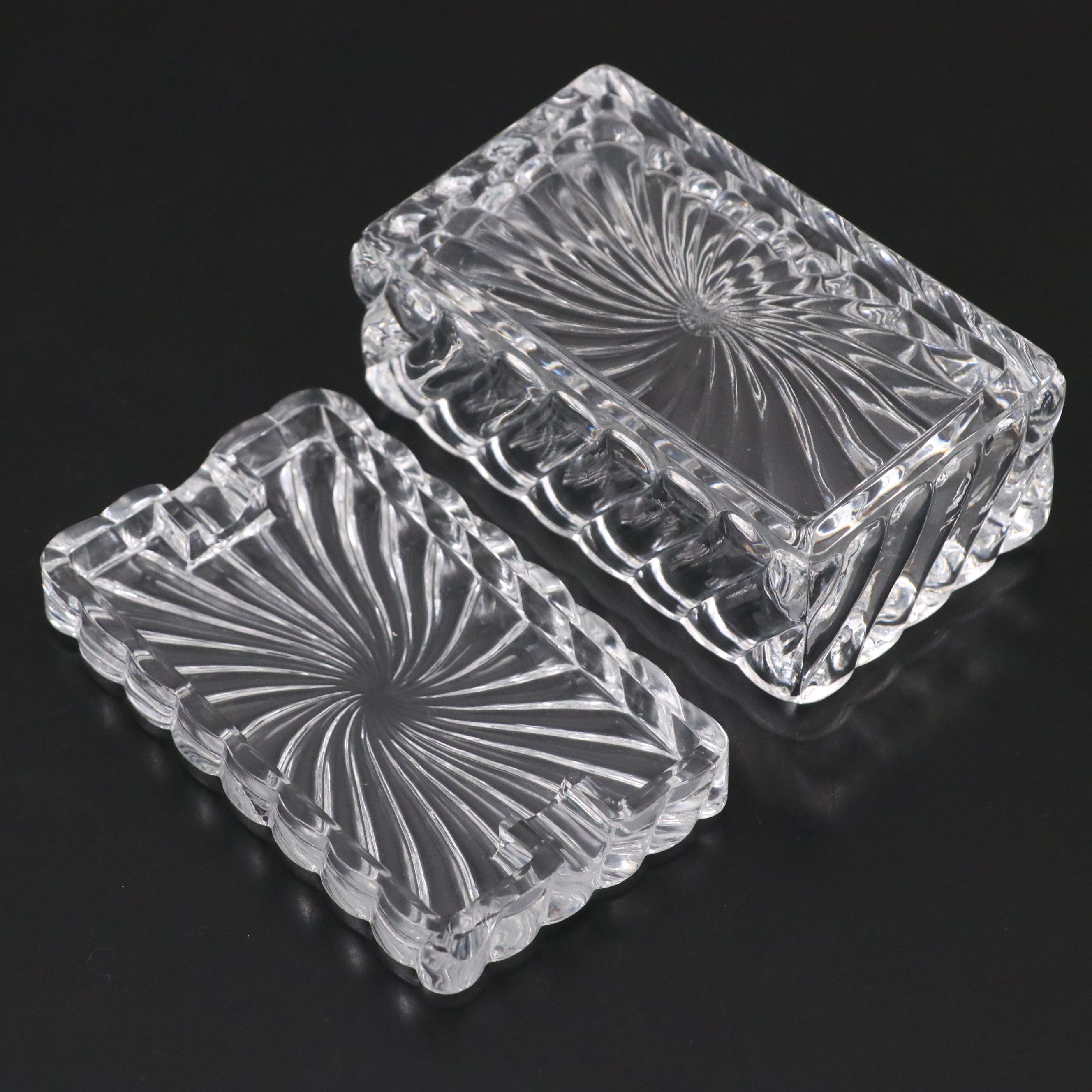 Baccarat "Harmonie" Crystal Bud Vase with "Swirl" Lidded Box