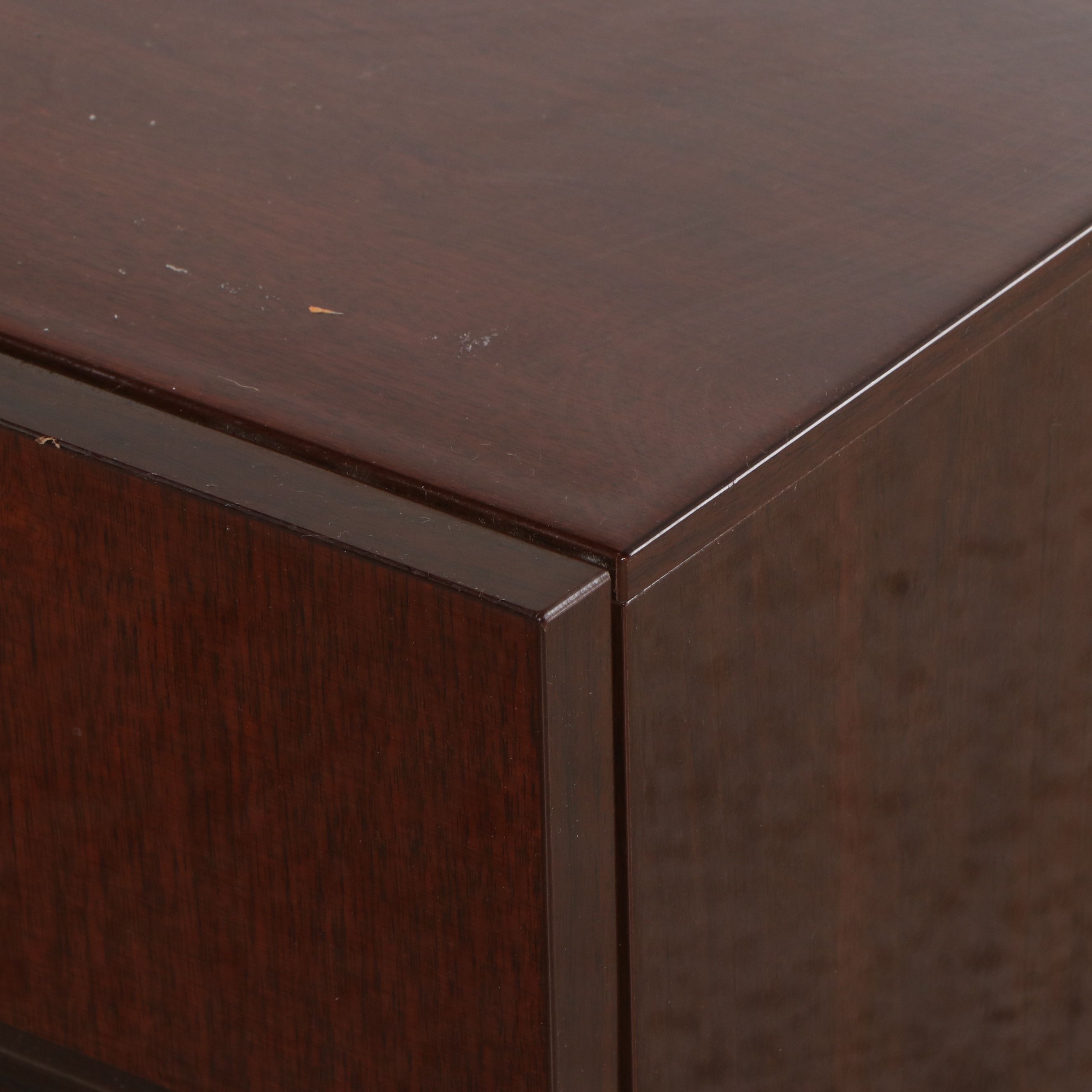 Alf Italia Coffee Walnut High Gloss Finish Nightstands