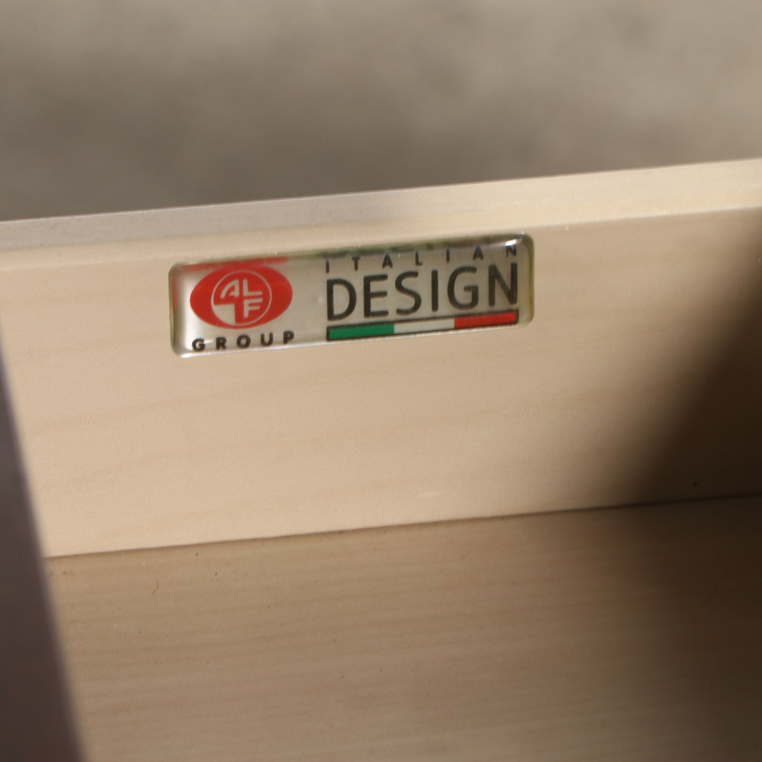 Alf Italia Coffee Walnut High Gloss Finish Nightstands