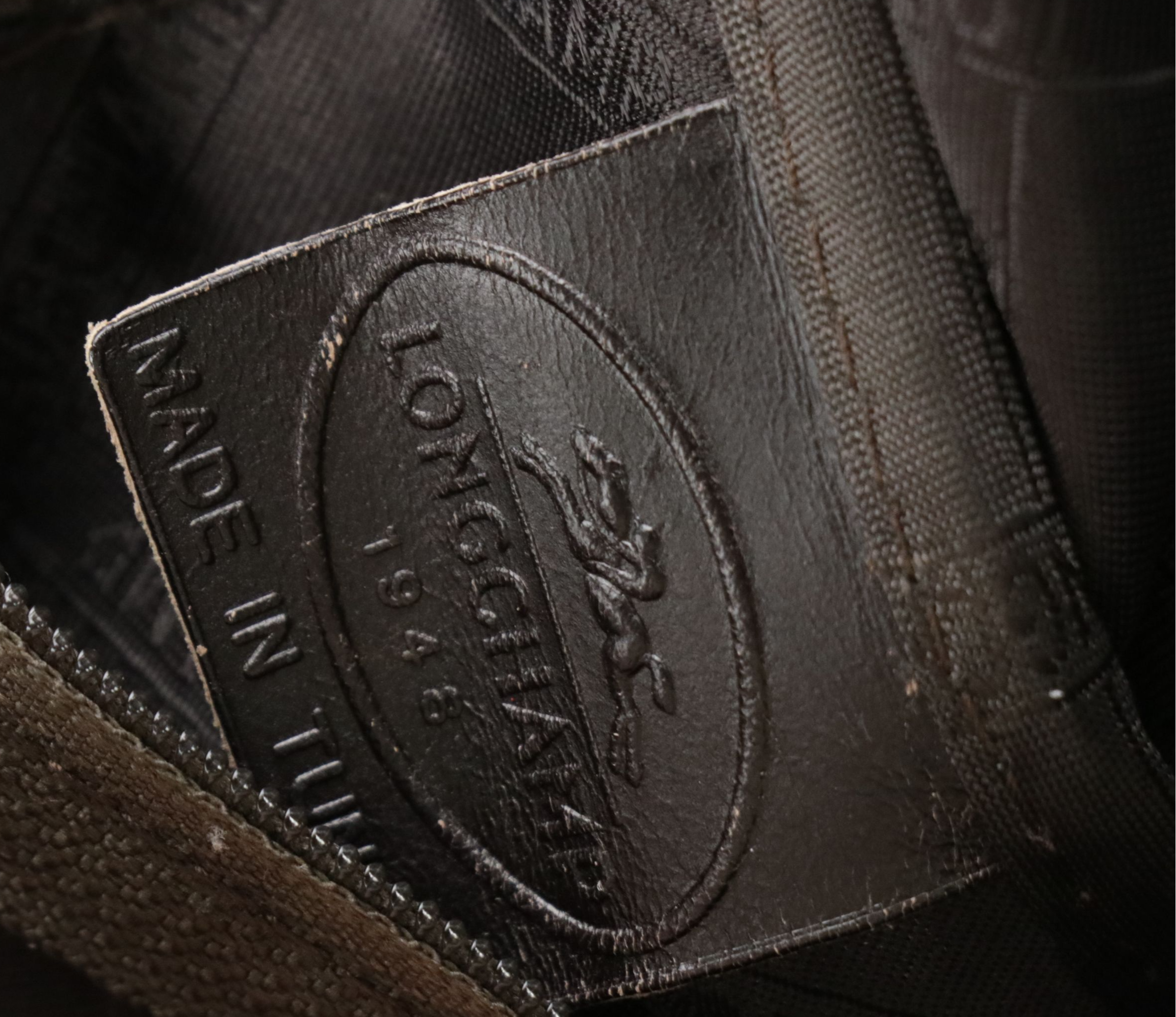 Longchamp Brown Croc-Embossed Leather Roseau Tote