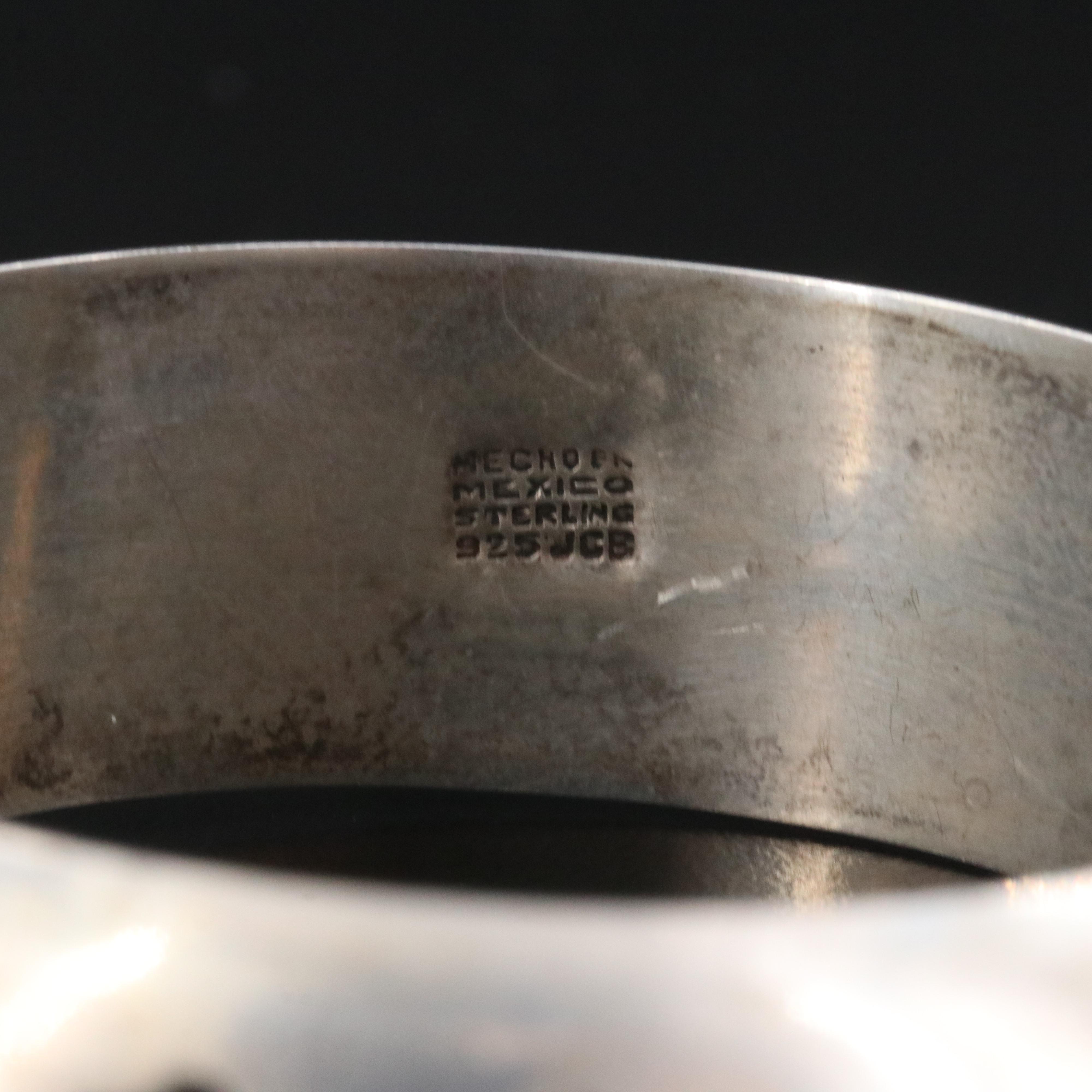 Mexican Sterling Zodiac Cut-Out Overlay Bangle