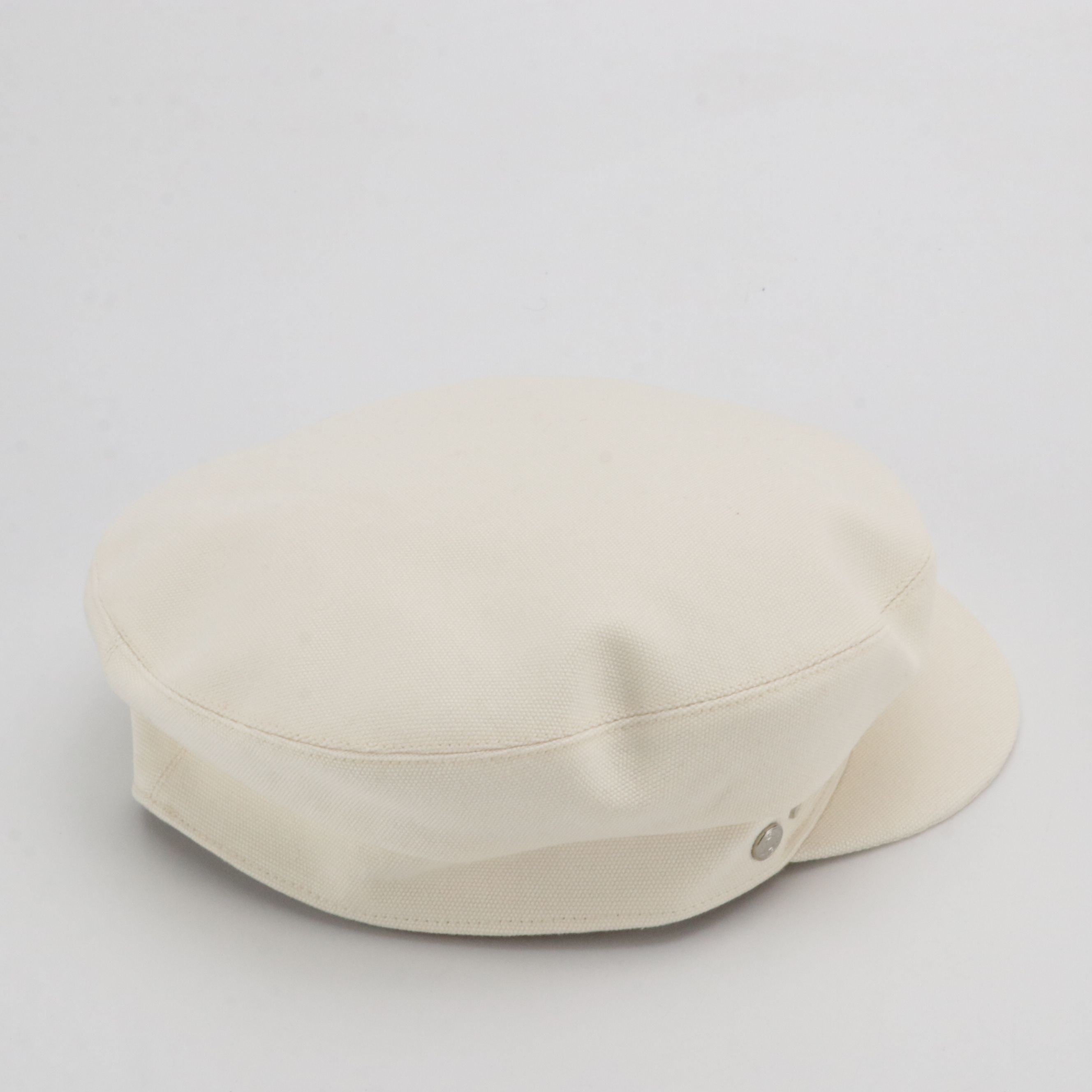 Hermès Newsboy Cap in White Canvas