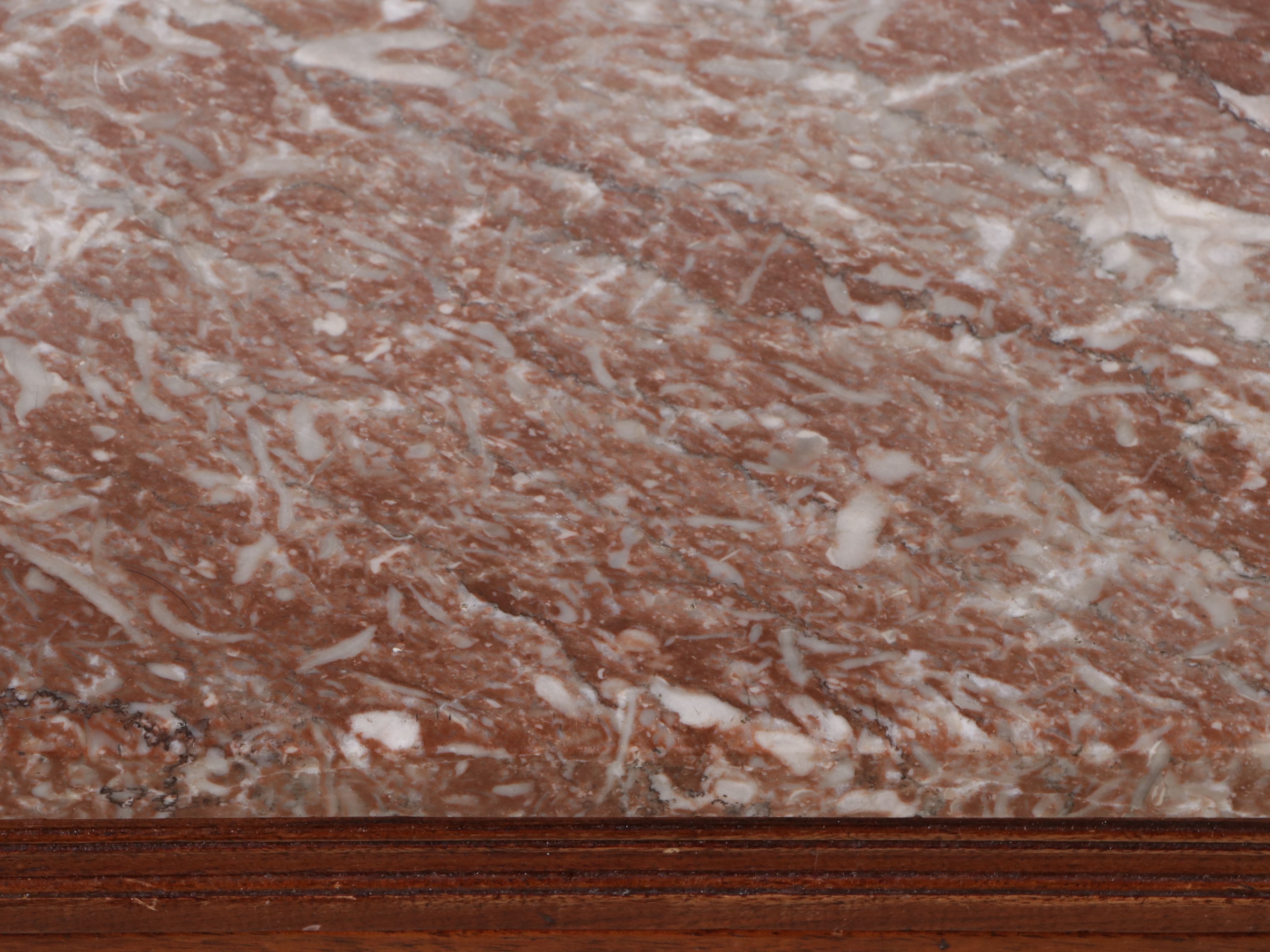 Victorian Walnut and Burl Walnut Marble-Top Washstand Commode