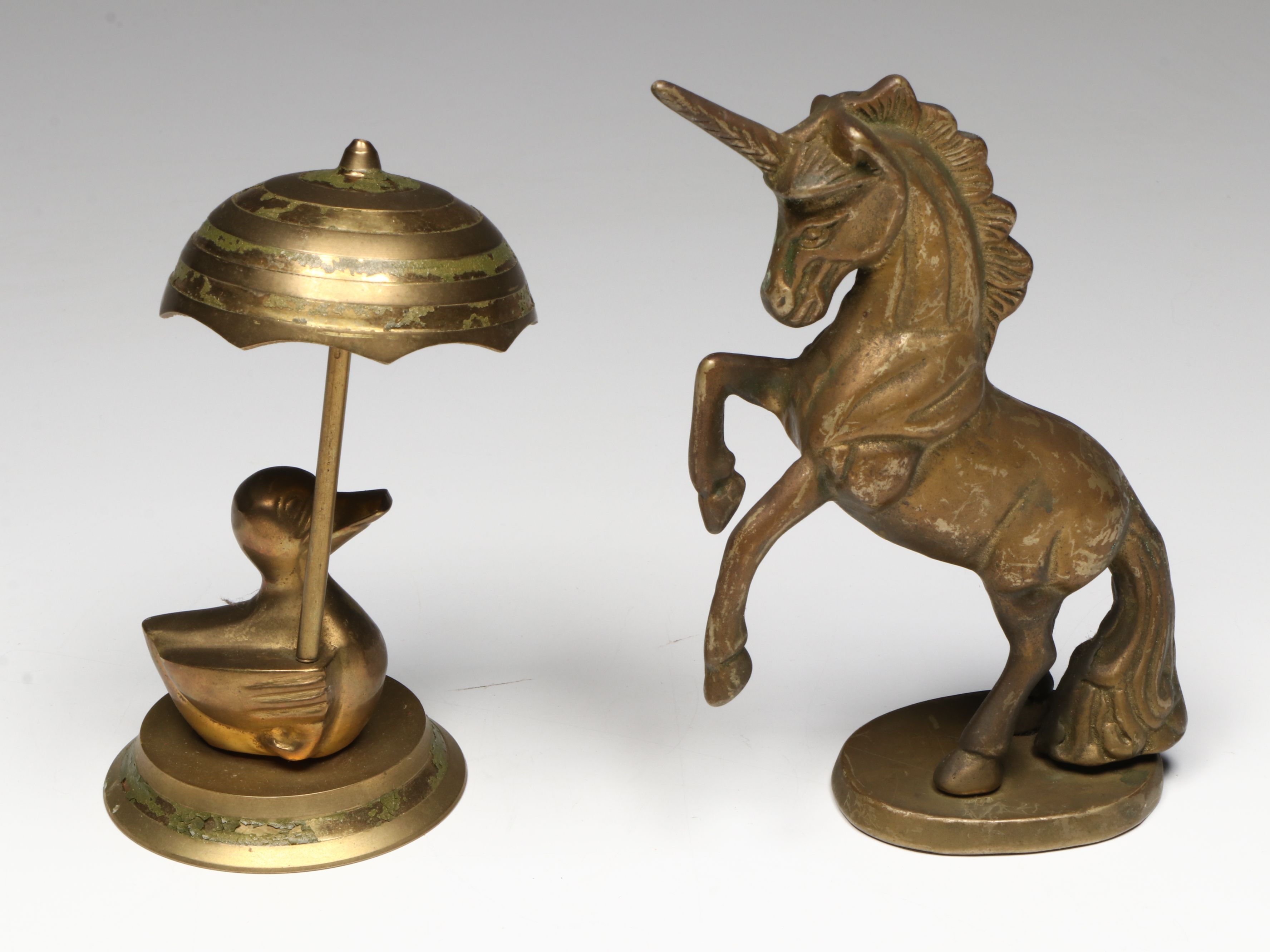 Walnut-Shaped Nutcracker with Other Brass Figures, Mid to Late 20th Century