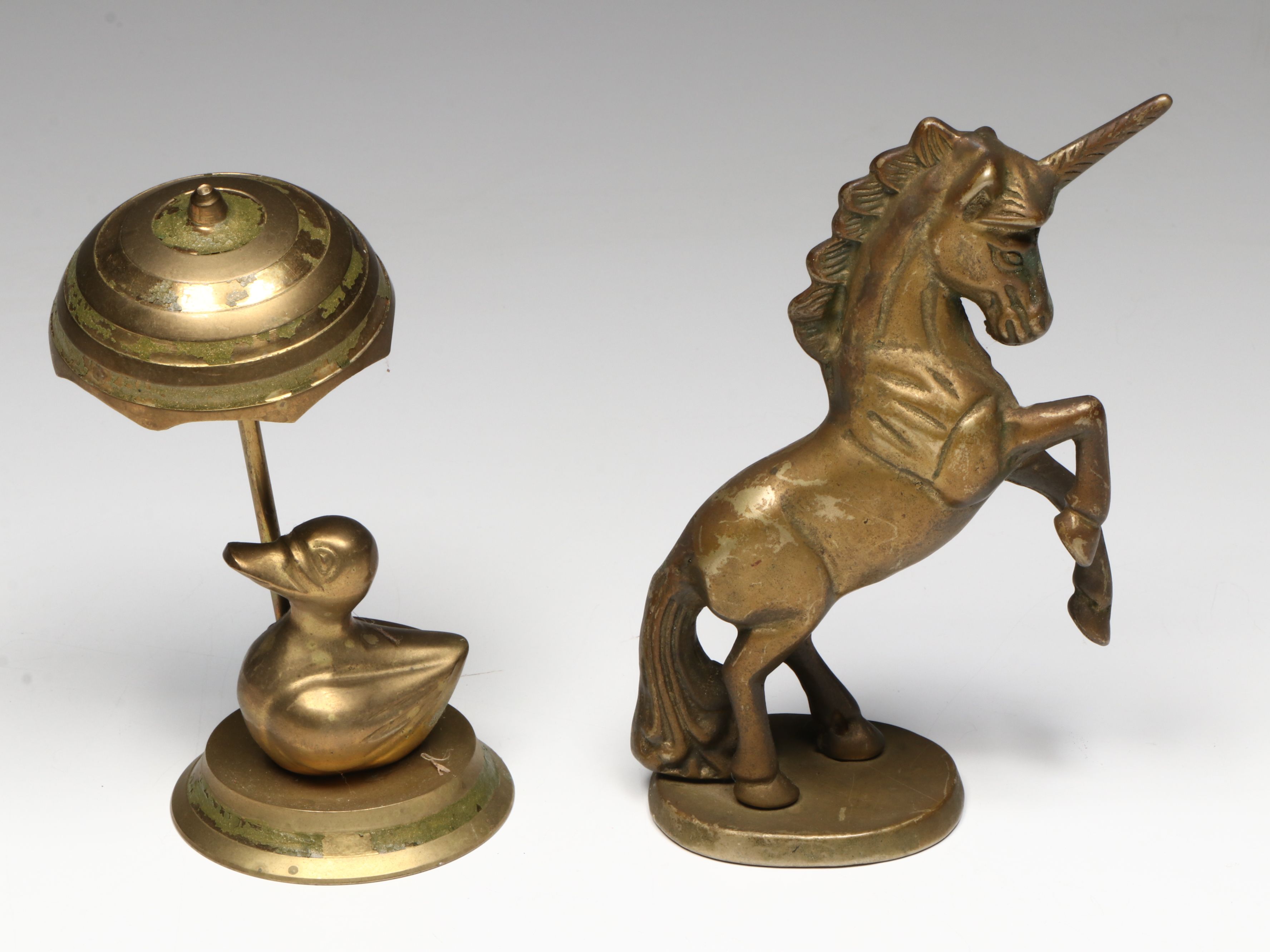 Walnut-Shaped Nutcracker with Other Brass Figures, Mid to Late 20th Century