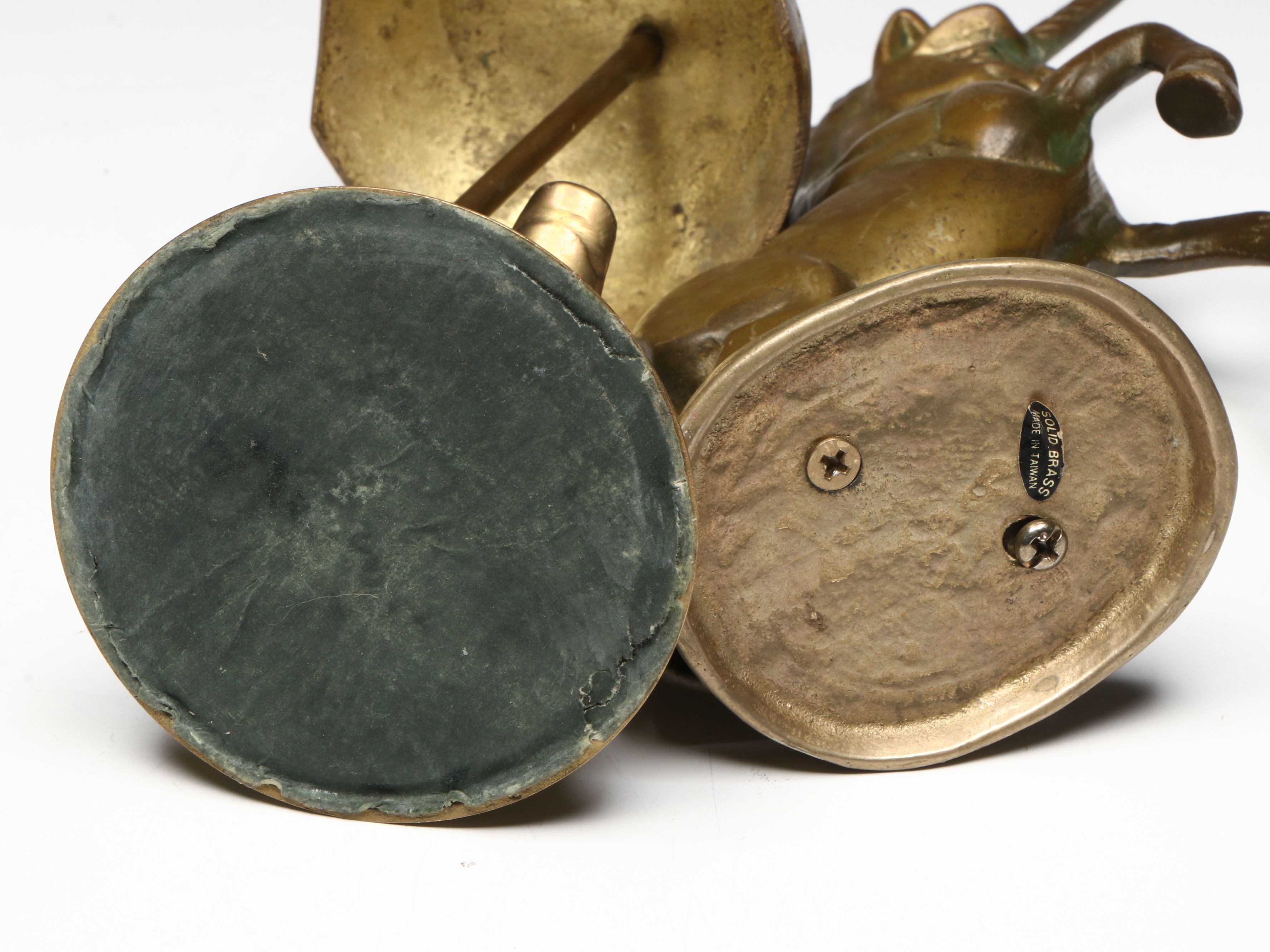 Walnut-Shaped Nutcracker with Other Brass Figures, Mid to Late 20th Century