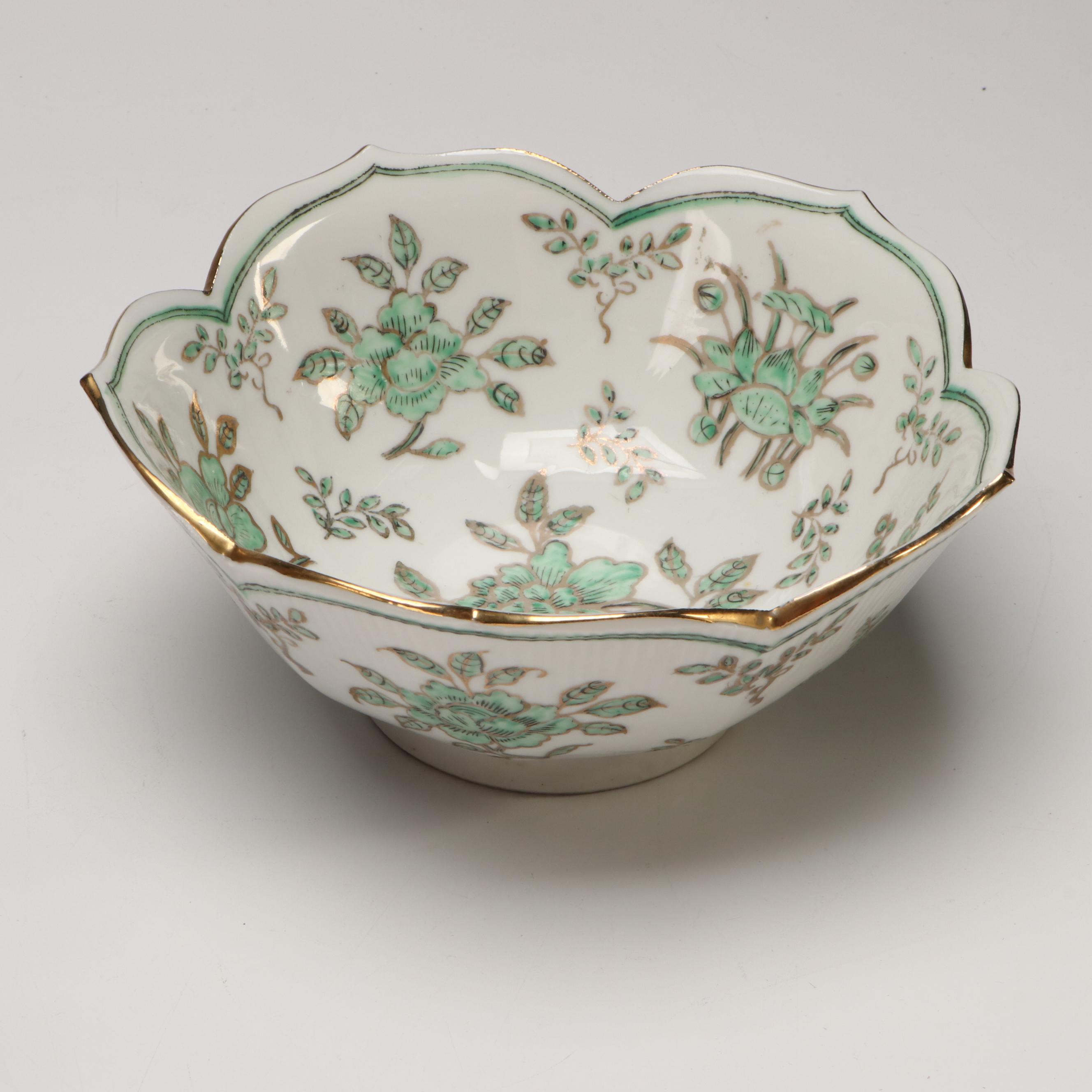 Japanese Imari Porcelain Ginger Jar with Chinese Porcelain Bowl and Gravy Boat