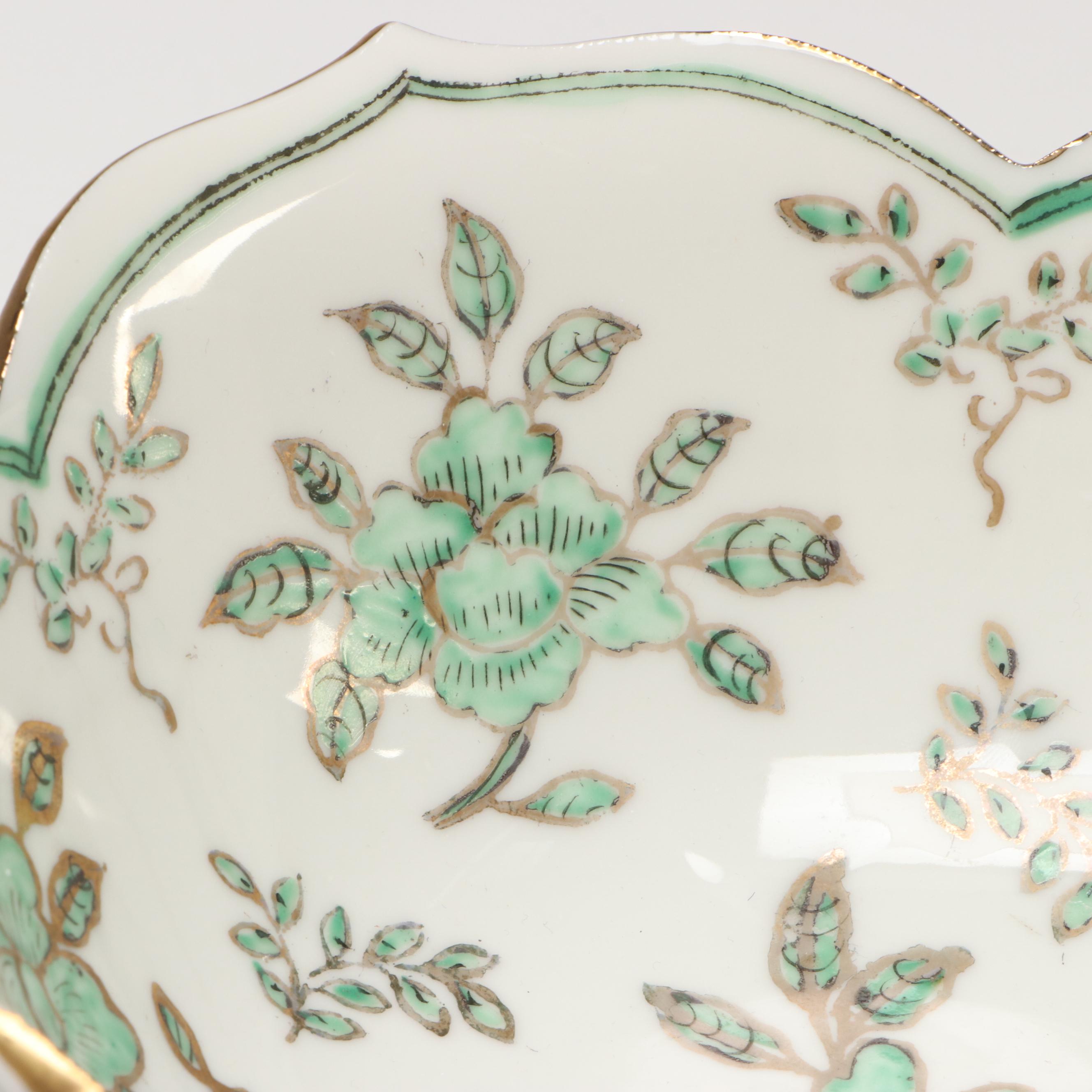 Japanese Imari Porcelain Ginger Jar with Chinese Porcelain Bowl and Gravy Boat