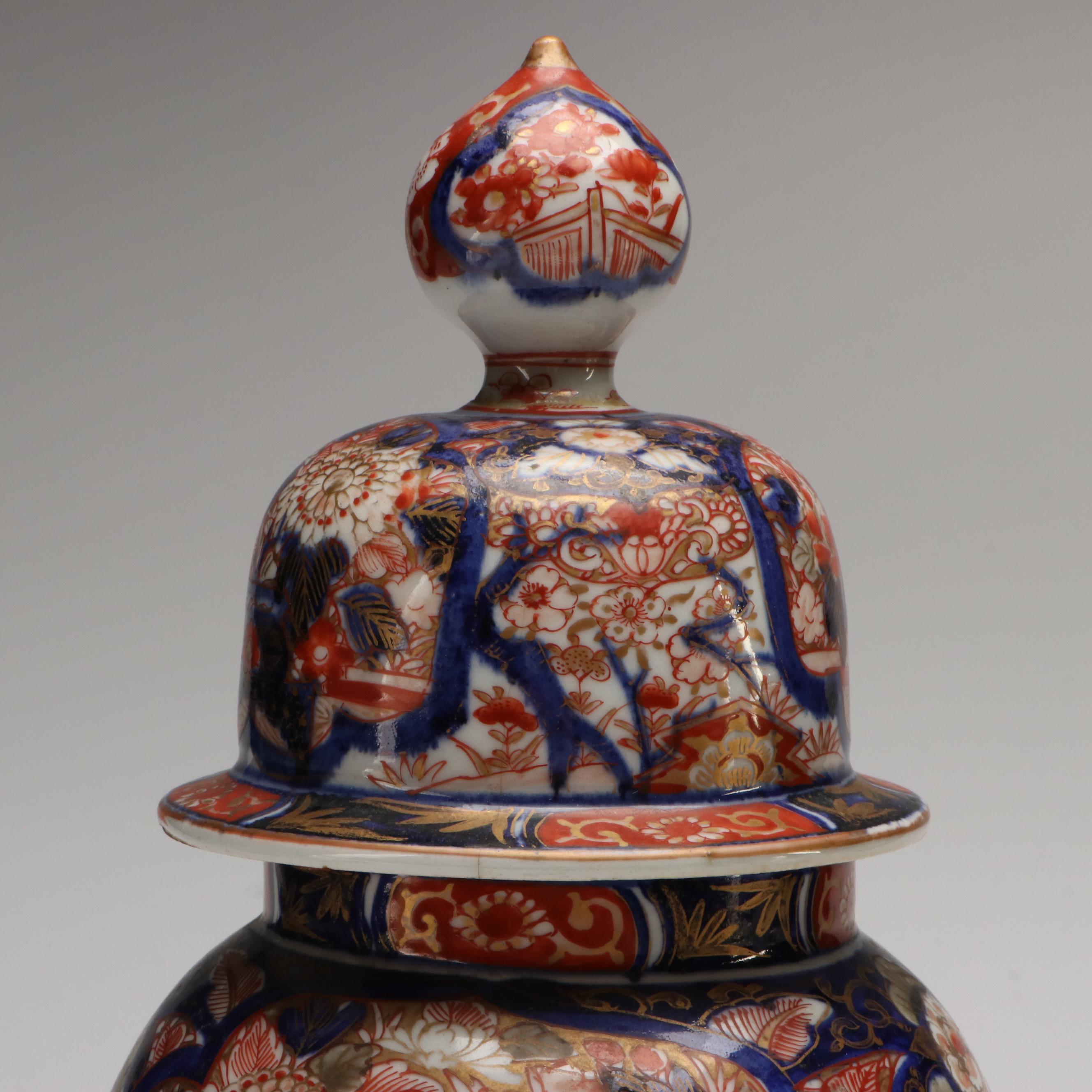 Japanese Imari Porcelain Ginger Jar with Chinese Porcelain Bowl and Gravy Boat