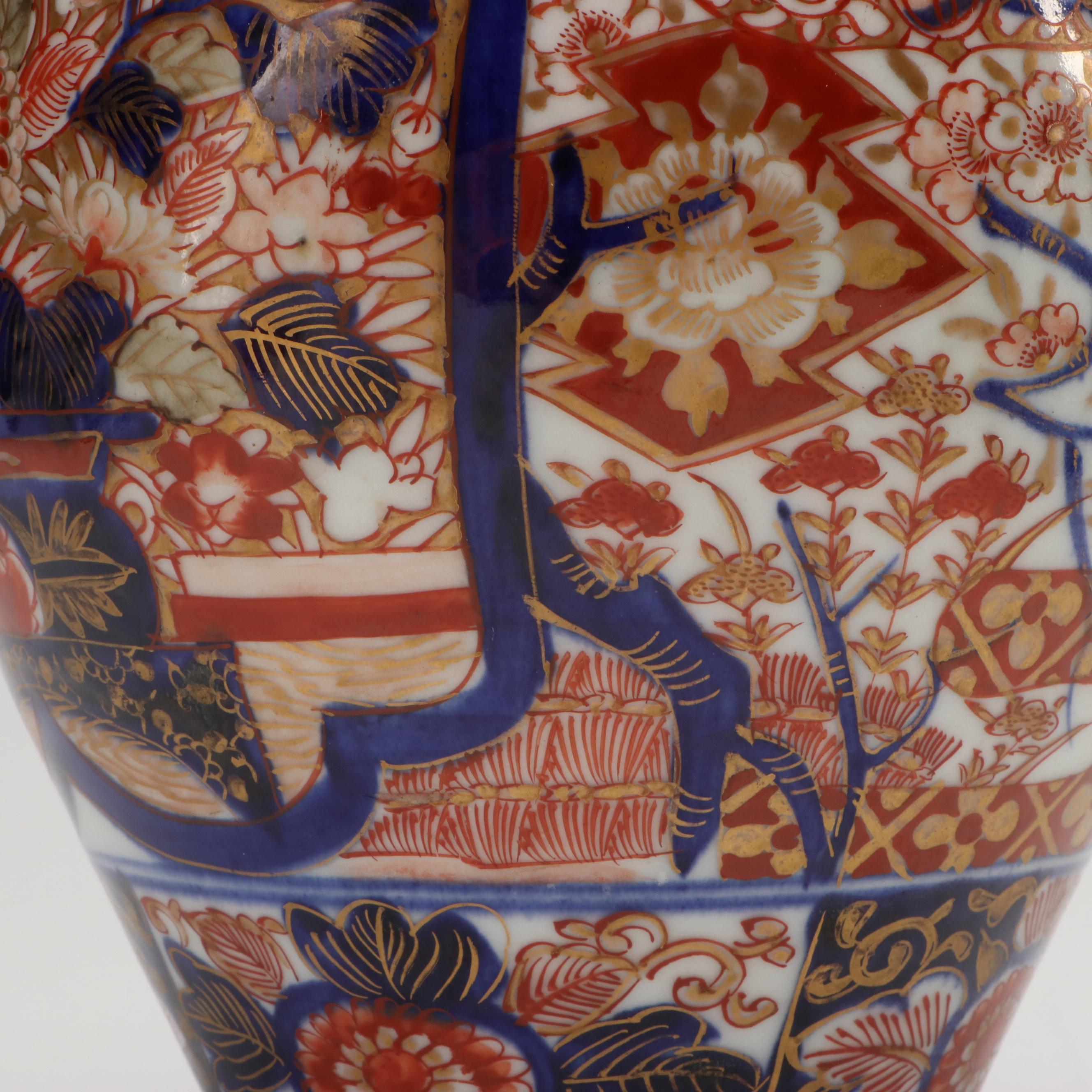 Japanese Imari Porcelain Ginger Jar with Chinese Porcelain Bowl and Gravy Boat