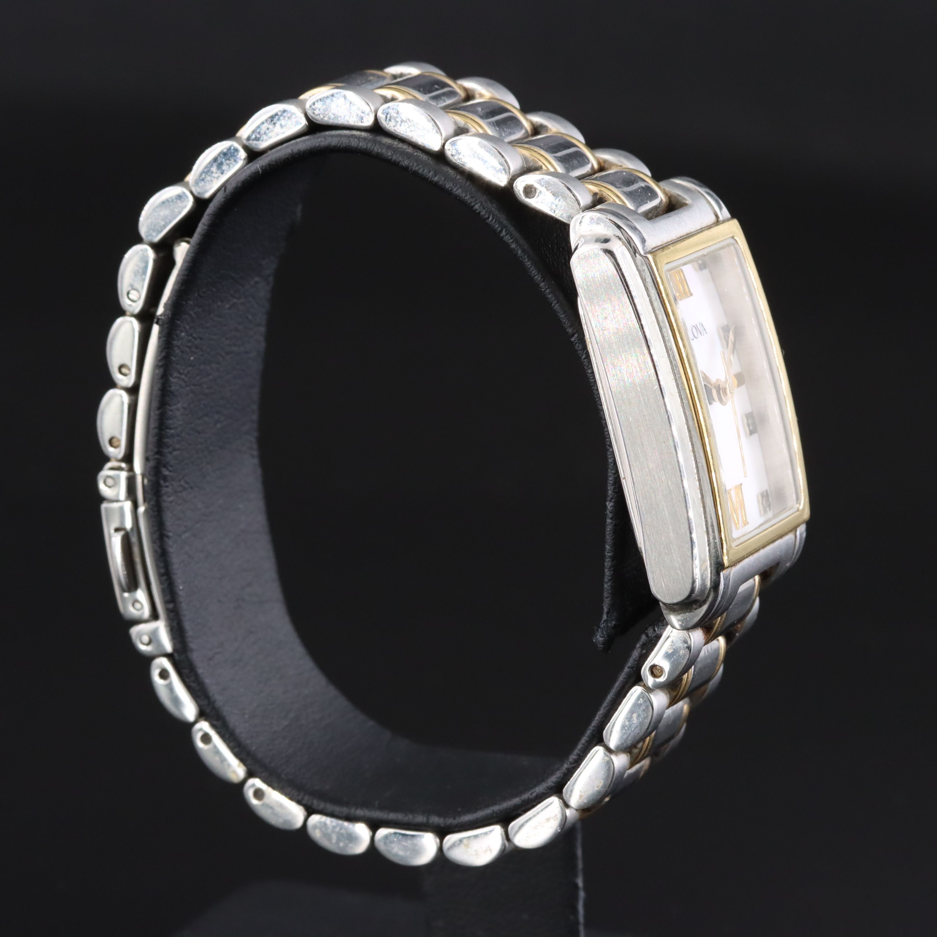 Bulova Sutton Diamond Accented and Mother-of-Pearl Two-Tone Dress Watch #98P144