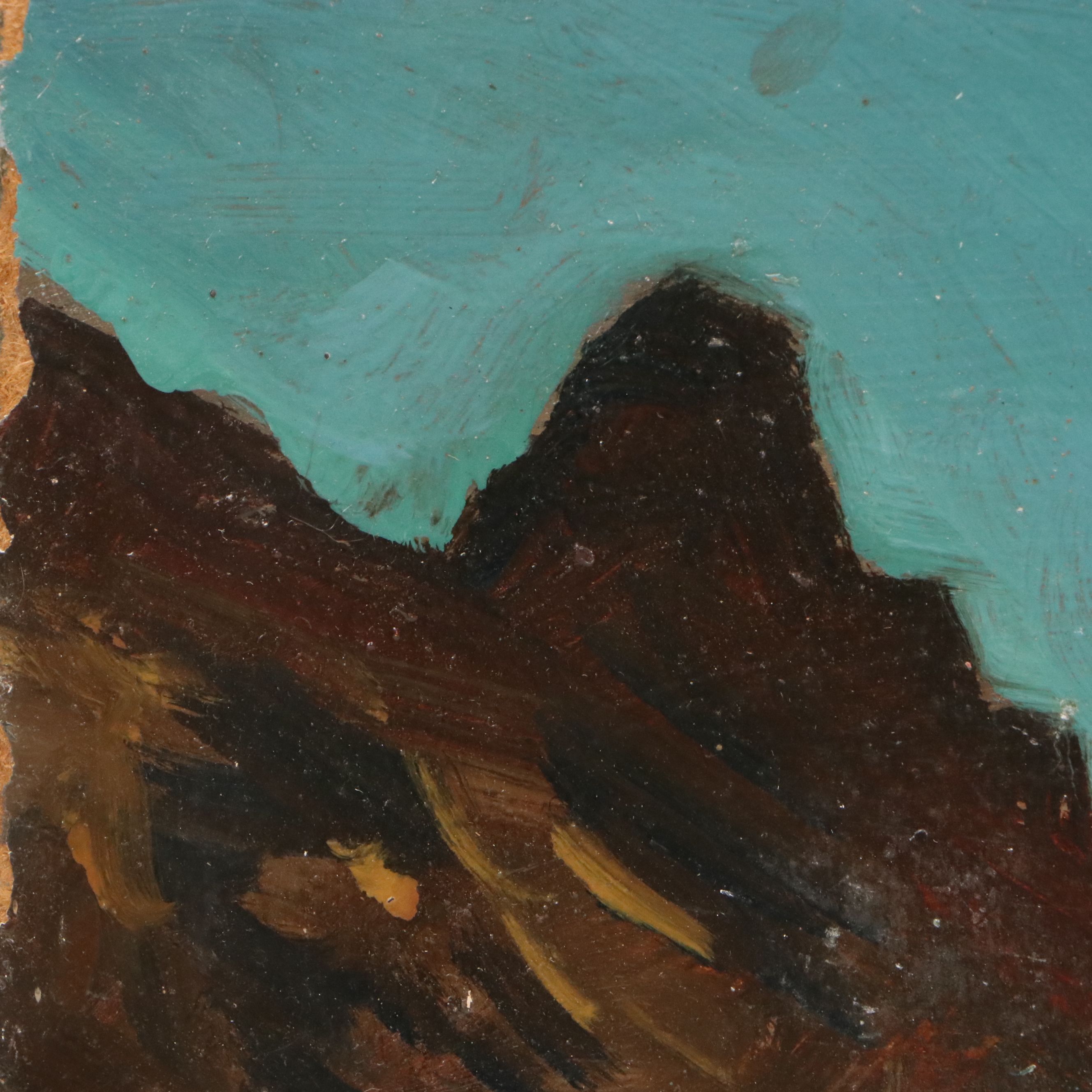 Bernard Lennon Oil Painting of Coastal Cliffs, Mid-20th Century