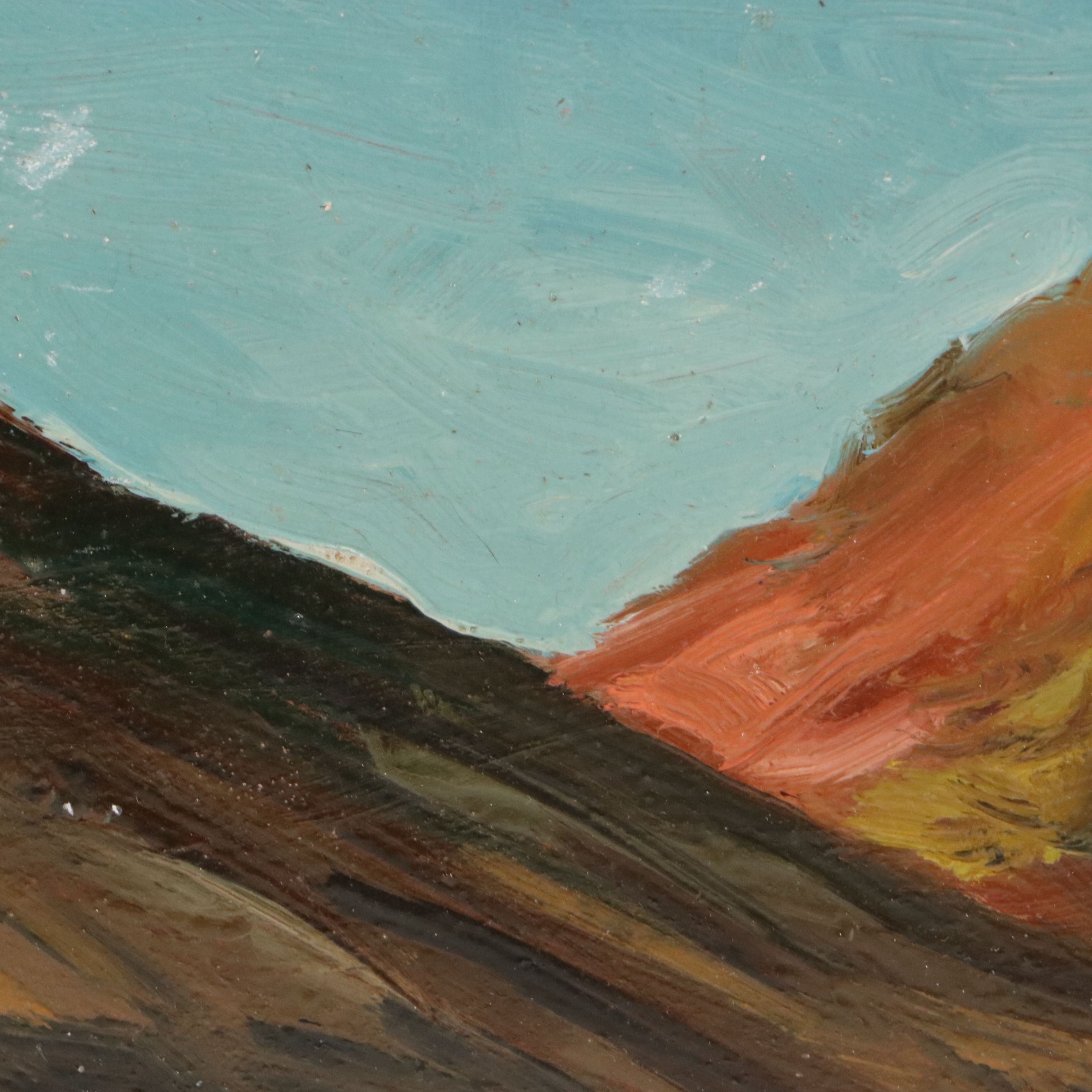 Bernard Lennon Oil Painting of Coastal Cliffs, Mid-20th Century