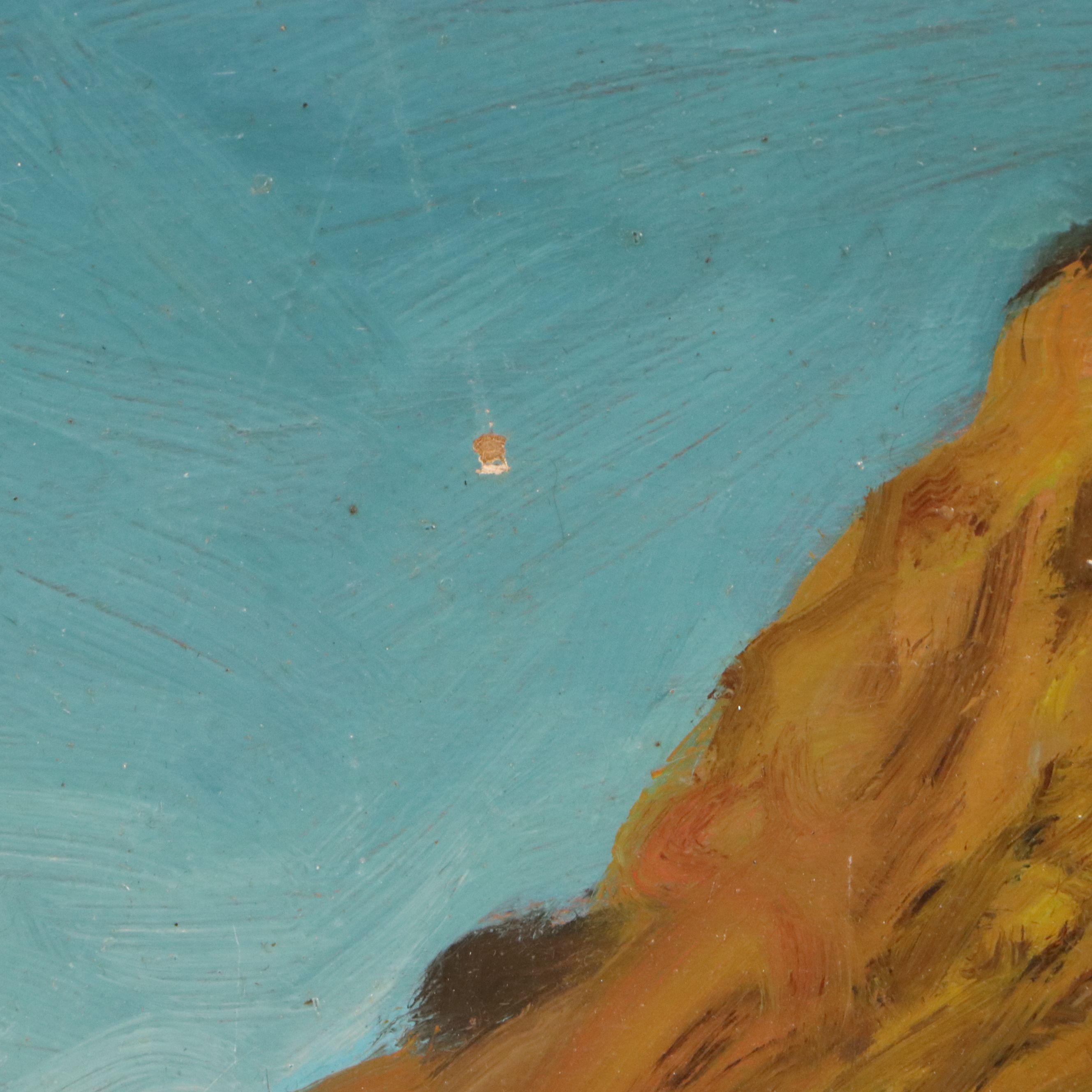 Bernard Lennon Oil Painting of Coastal Cliffs, Mid-20th Century