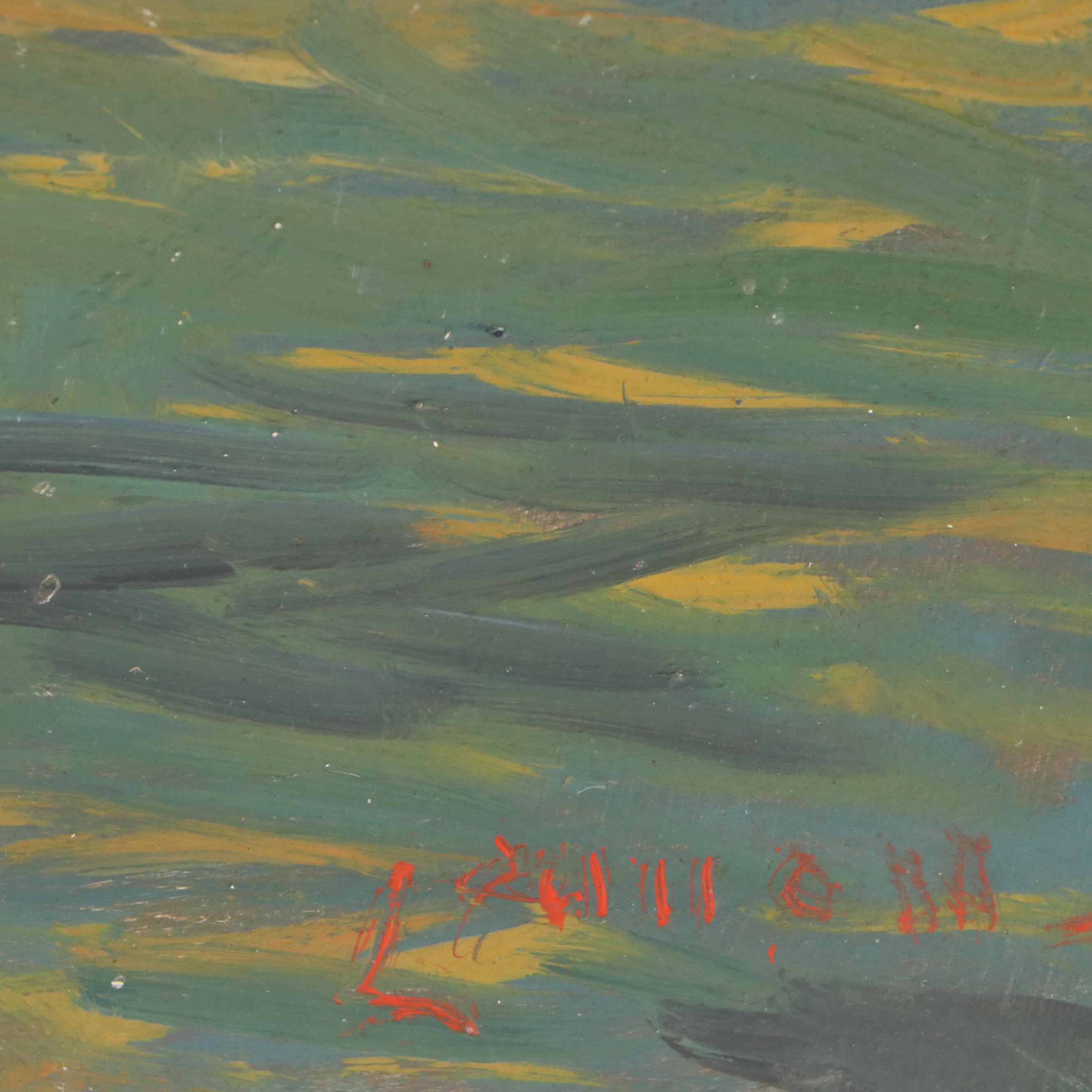 Bernard Lennon Oil Painting of Coastal Cliffs, Mid-20th Century