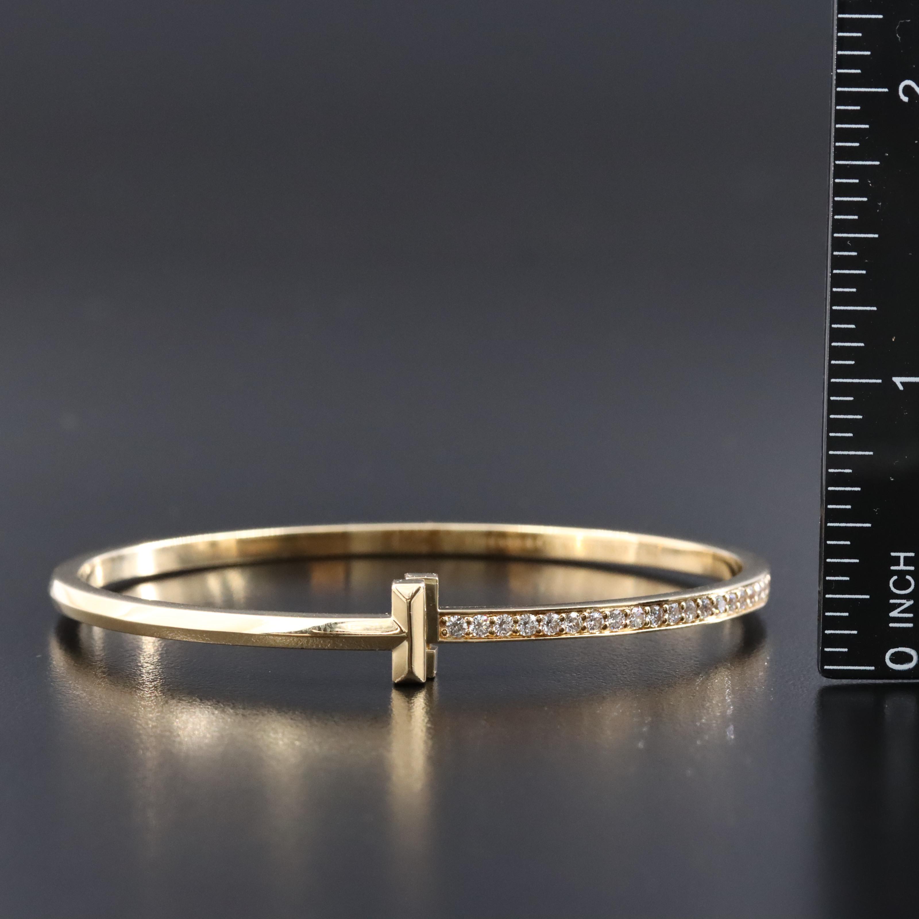 Tiffany & Co. "T1" 18K 1.07 CTW Diamond Hinged Bracelet