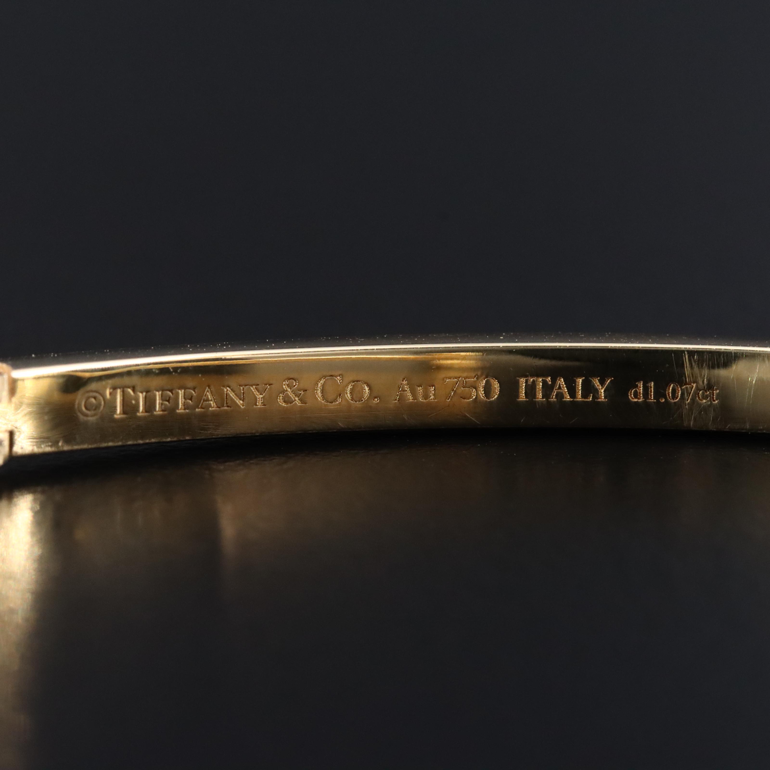 Tiffany & Co. "T1" 18K 1.07 CTW Diamond Hinged Bracelet