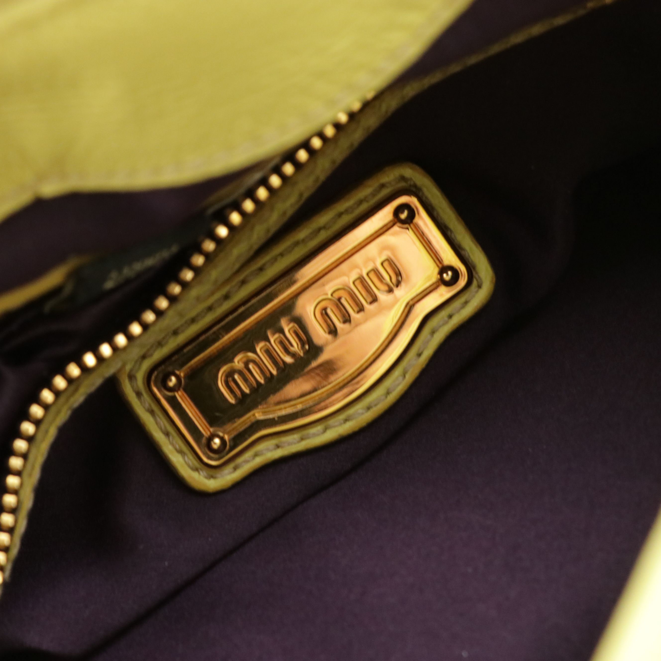 Miu Miu Matelassé Crinkled Leather Two-Way Bag with Braided Handle