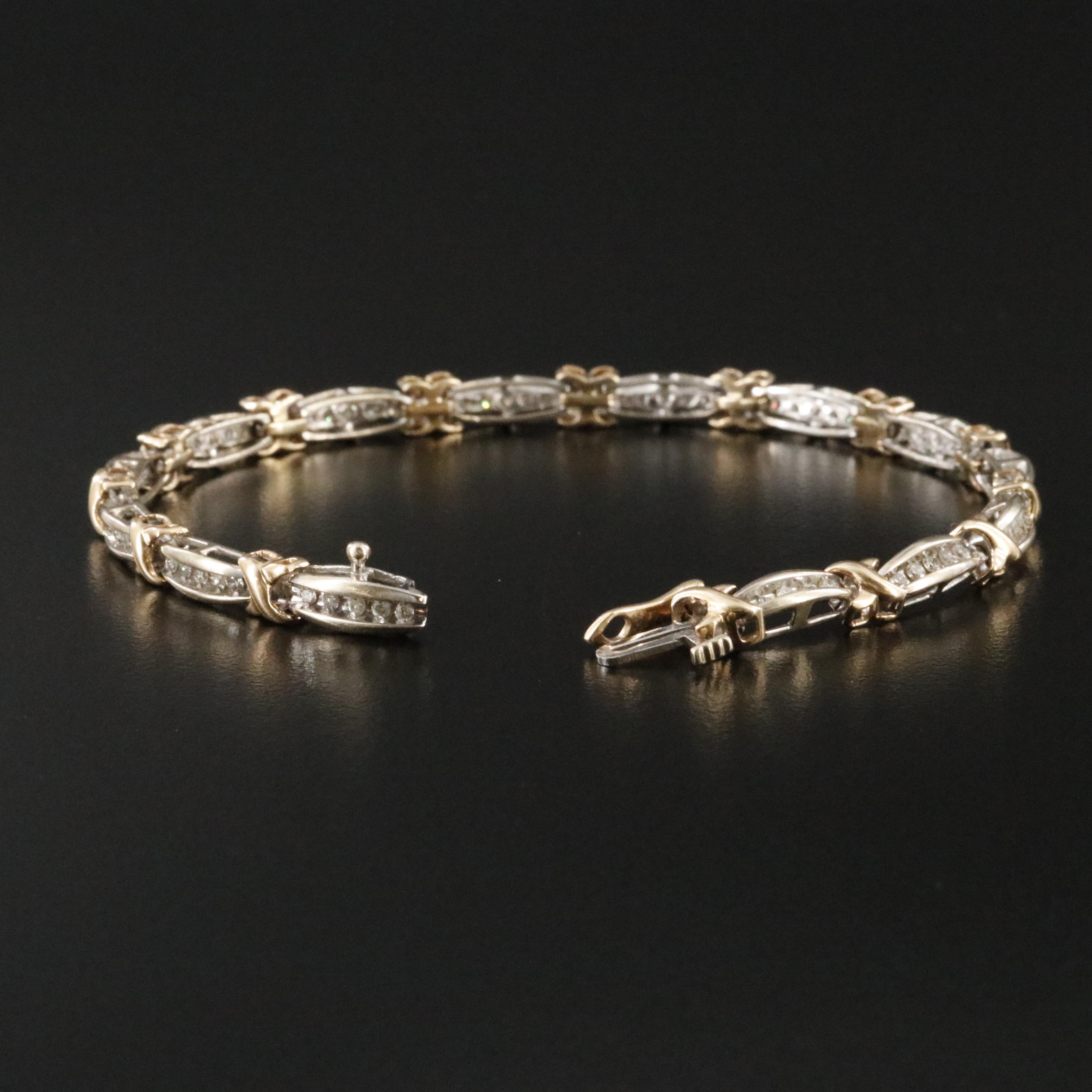 14K Two-Tone 1.05 CTW Diamond Bracelet