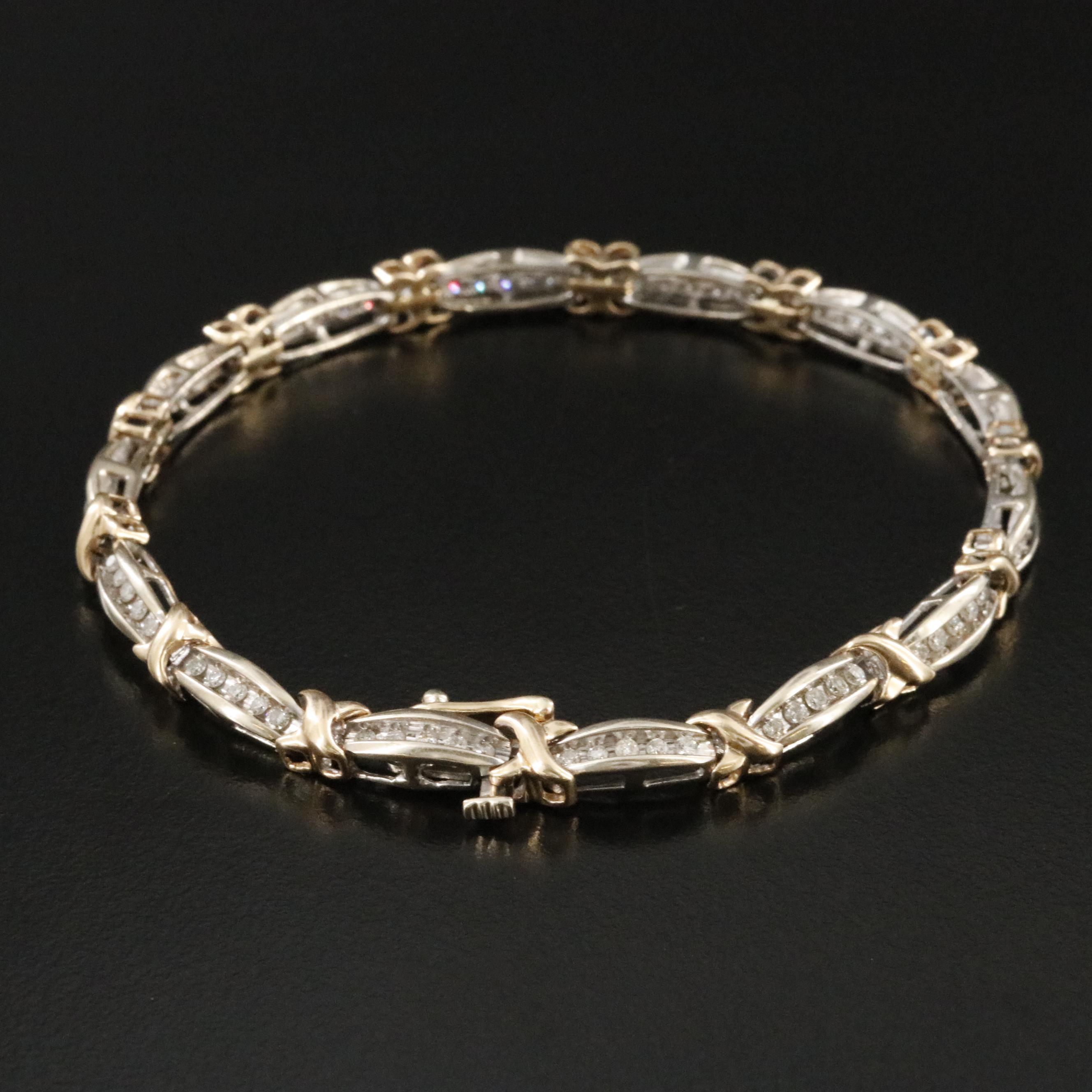 14K Two-Tone 1.05 CTW Diamond Bracelet