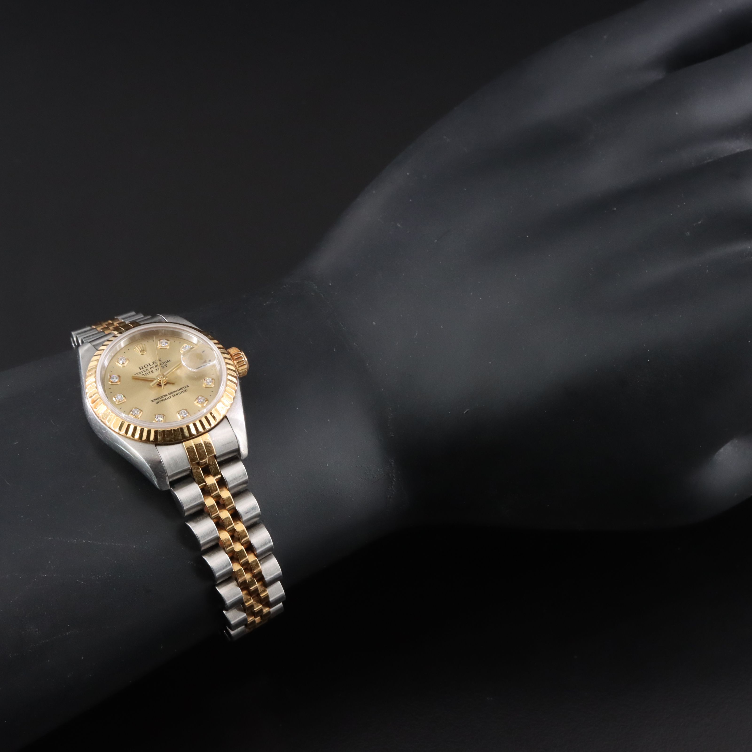 1996 Rolex Factory Diamond Dial 69173 Datejust Watch