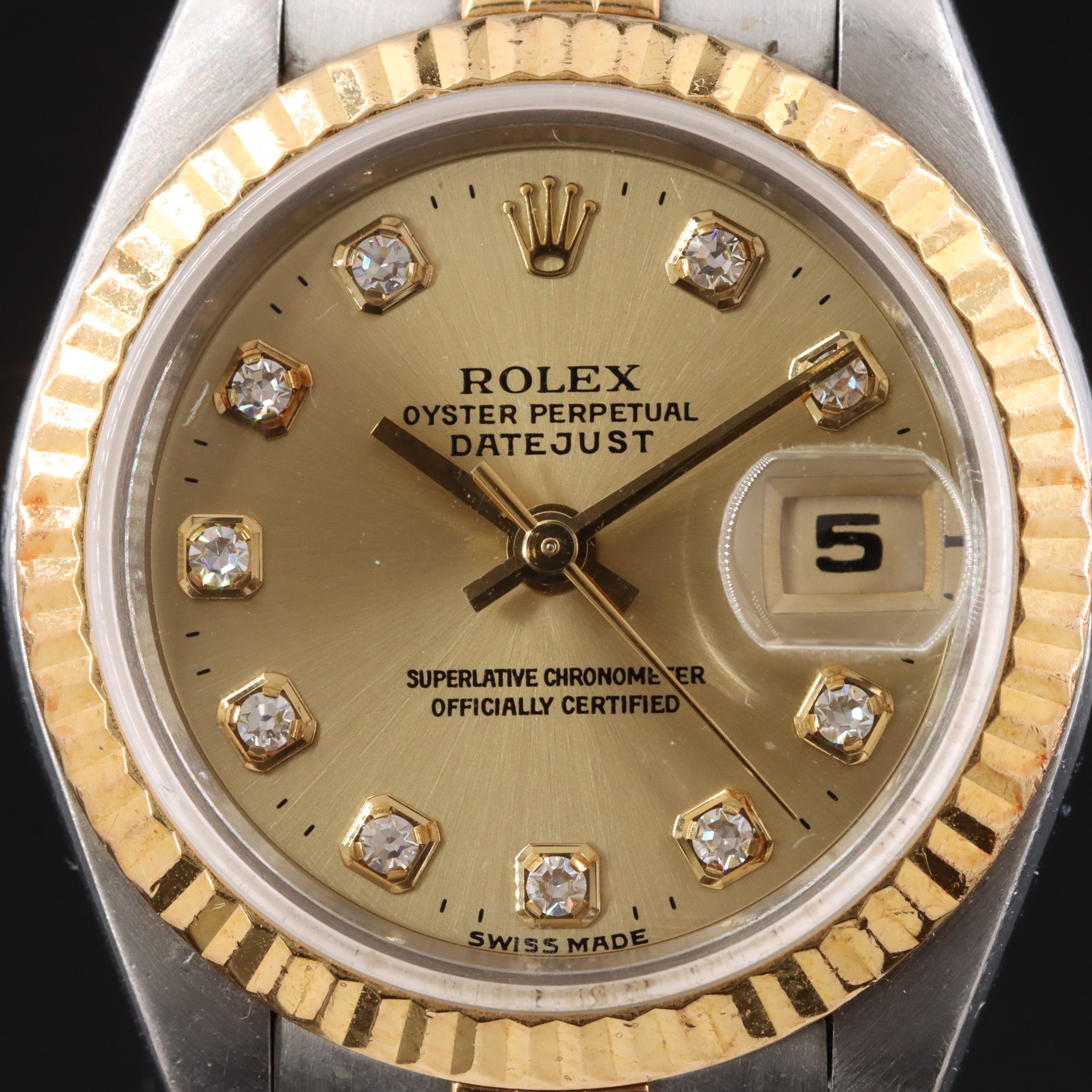 1996 Rolex Factory Diamond Dial 69173 Datejust Watch