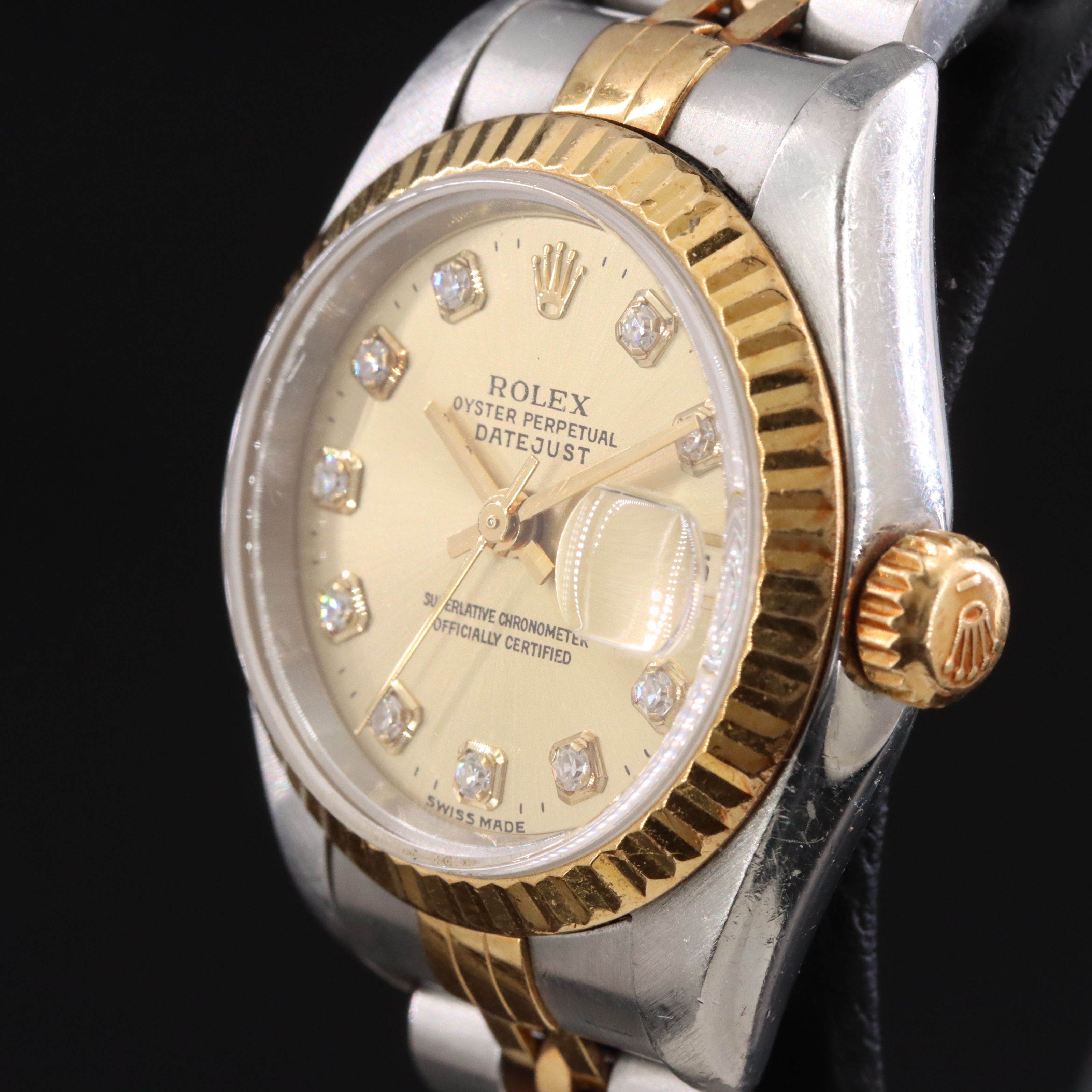 1996 Rolex Factory Diamond Dial 69173 Datejust Watch