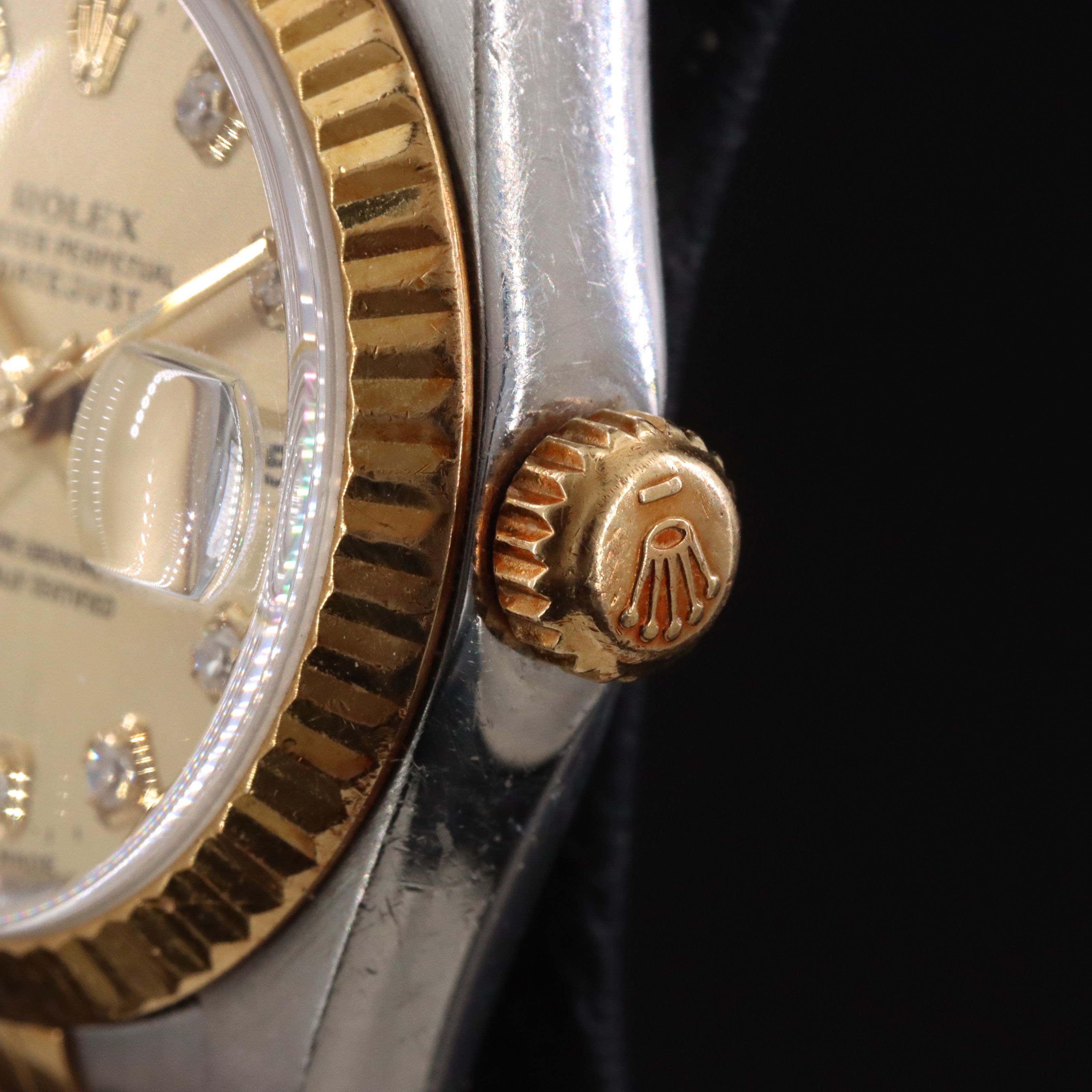 1996 Rolex Factory Diamond Dial 69173 Datejust Watch