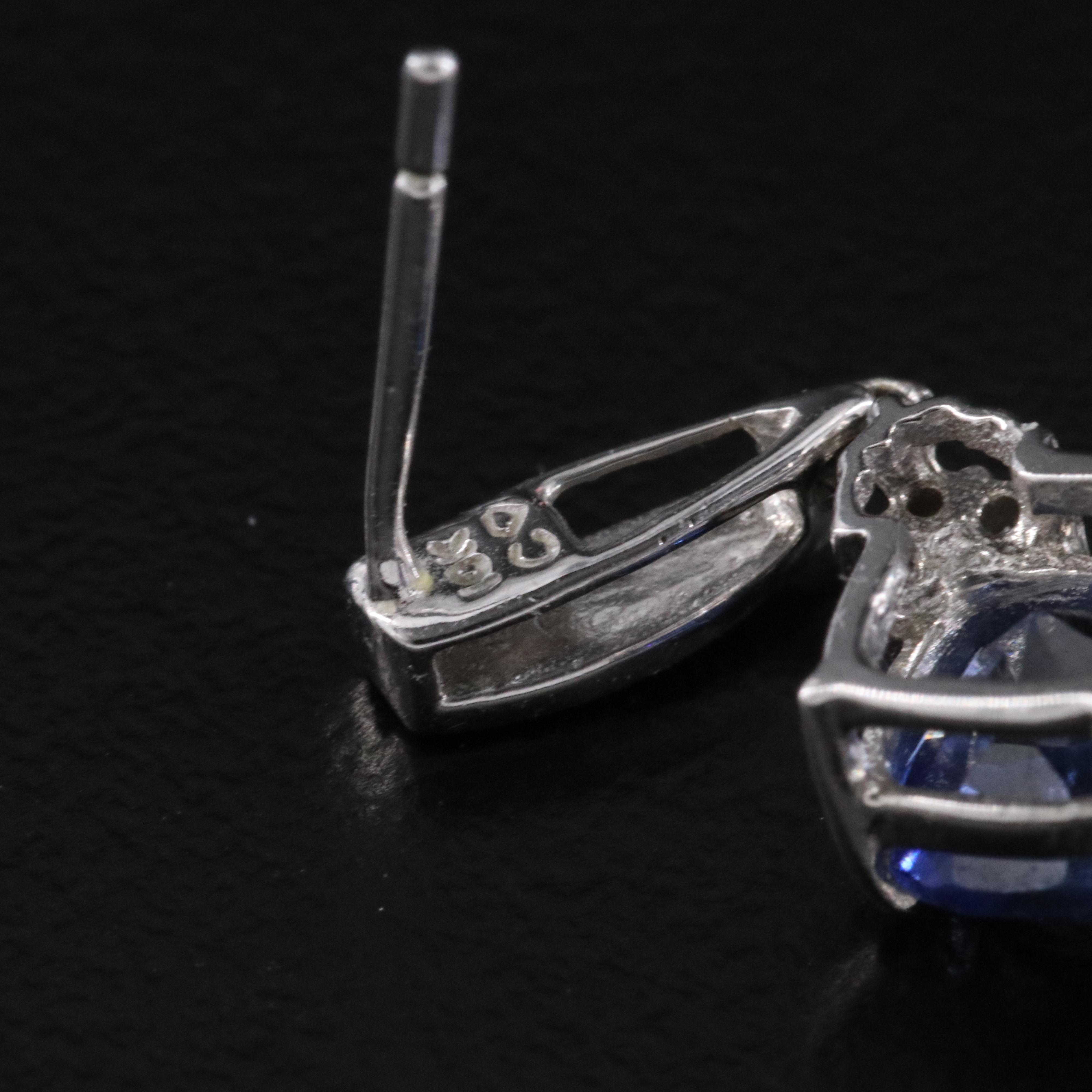 10K Sapphire and Diamond Drop Earrings