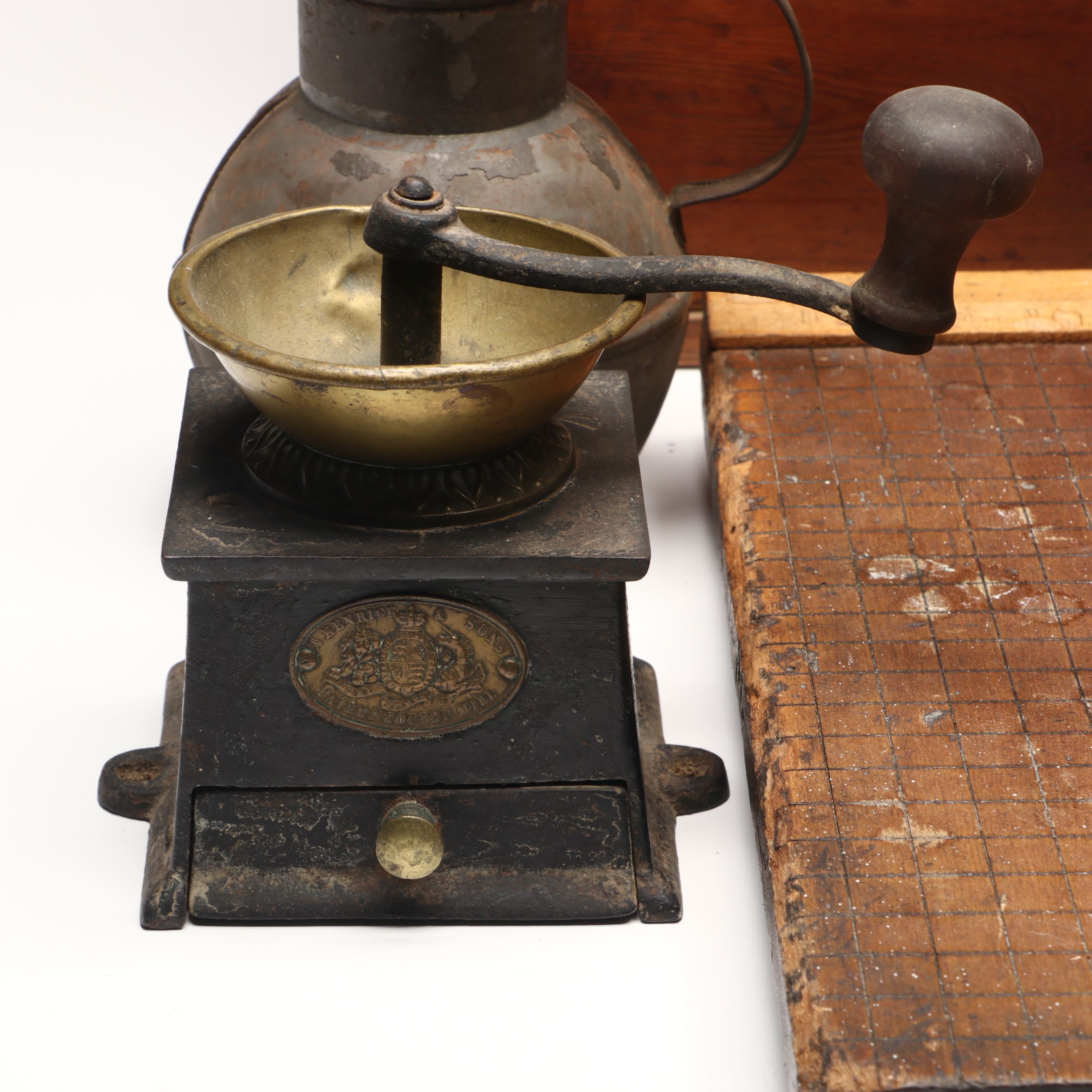 A. Kenrick & Sons Antique Iron Coffee Mill and More Primitive Homeware