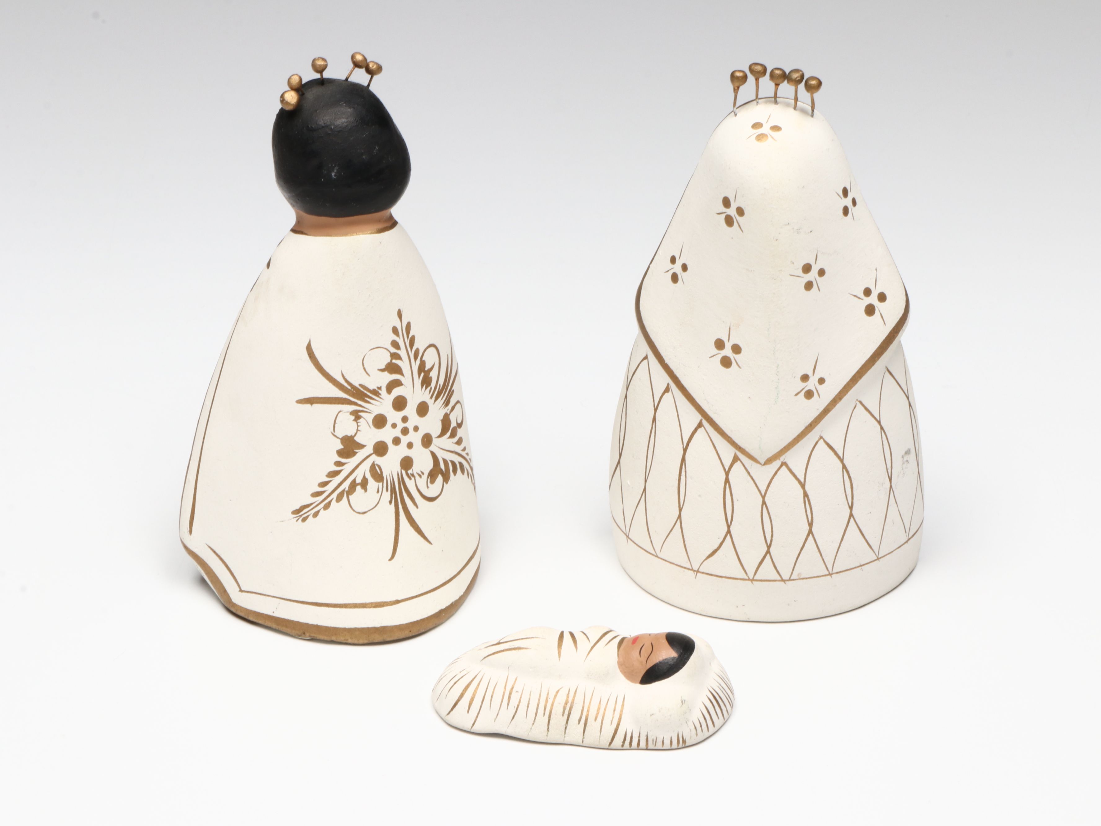 Polychrome Ceramic Nativity Set