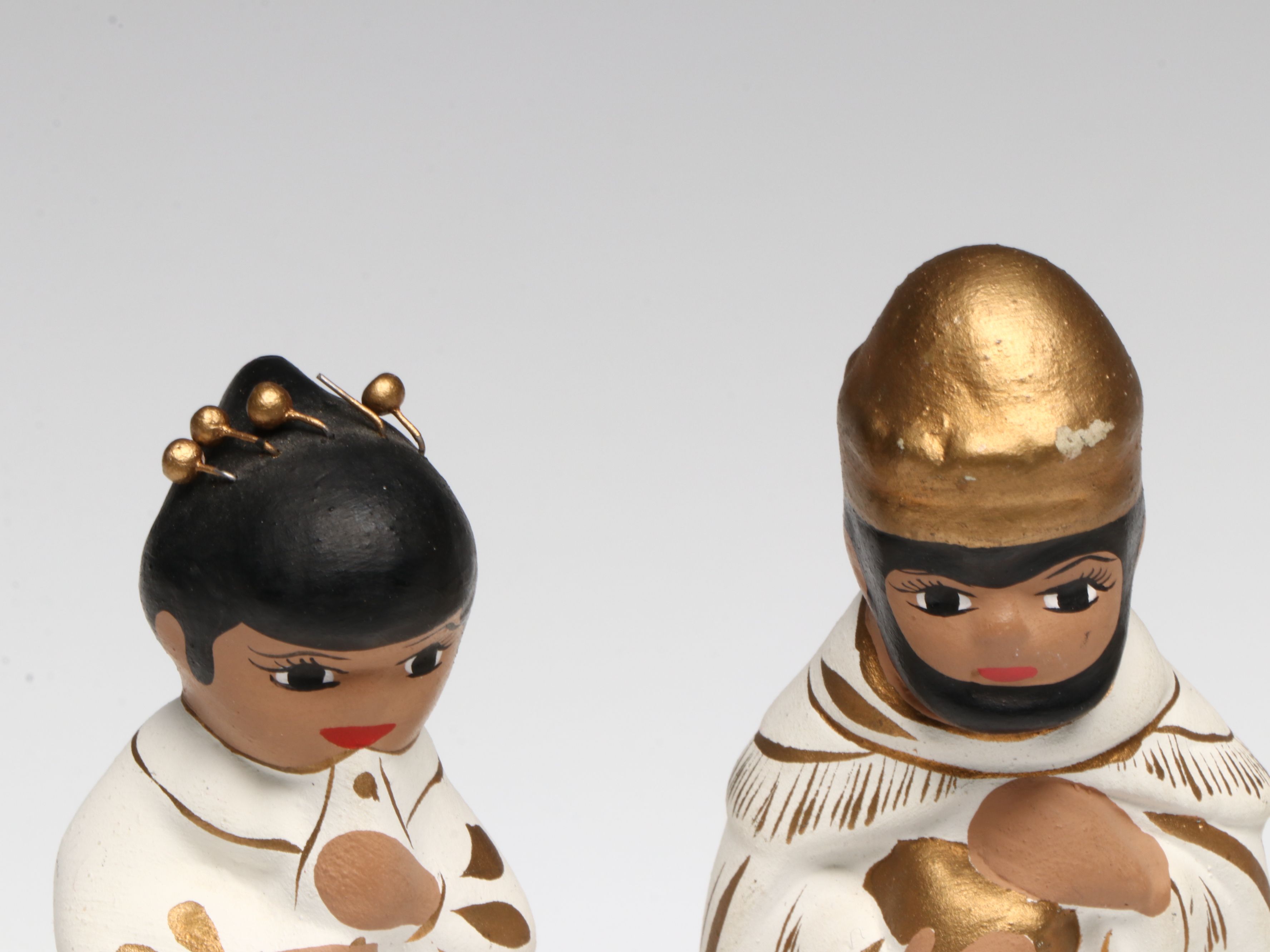 Polychrome Ceramic Nativity Set