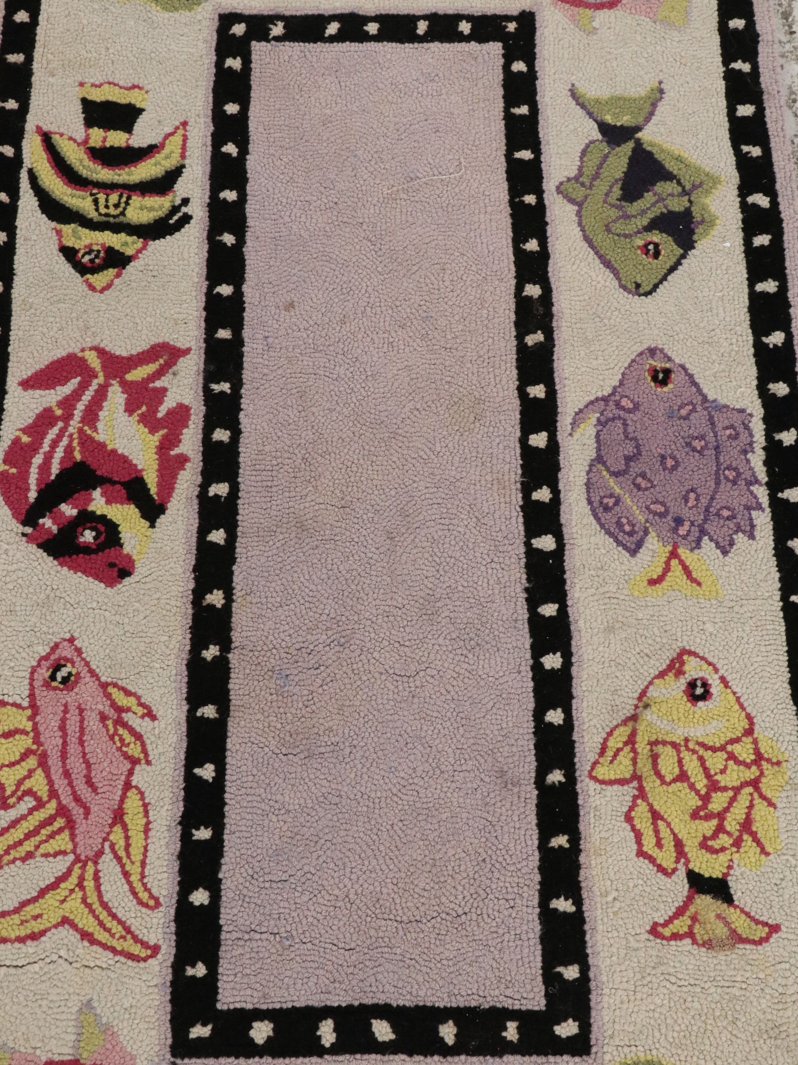 3'1 x 4'11 and Other Handmade Hooked Wool and Woven Rag Rug Accent Rugs