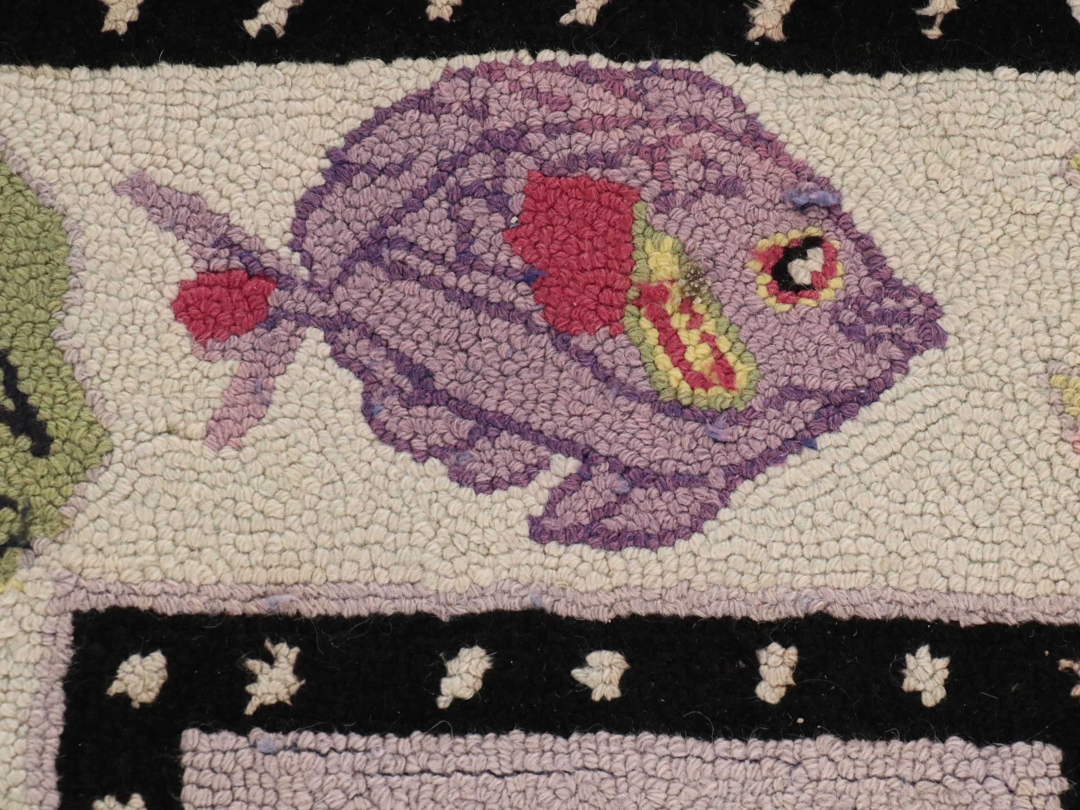 3'1 x 4'11 and Other Handmade Hooked Wool and Woven Rag Rug Accent Rugs