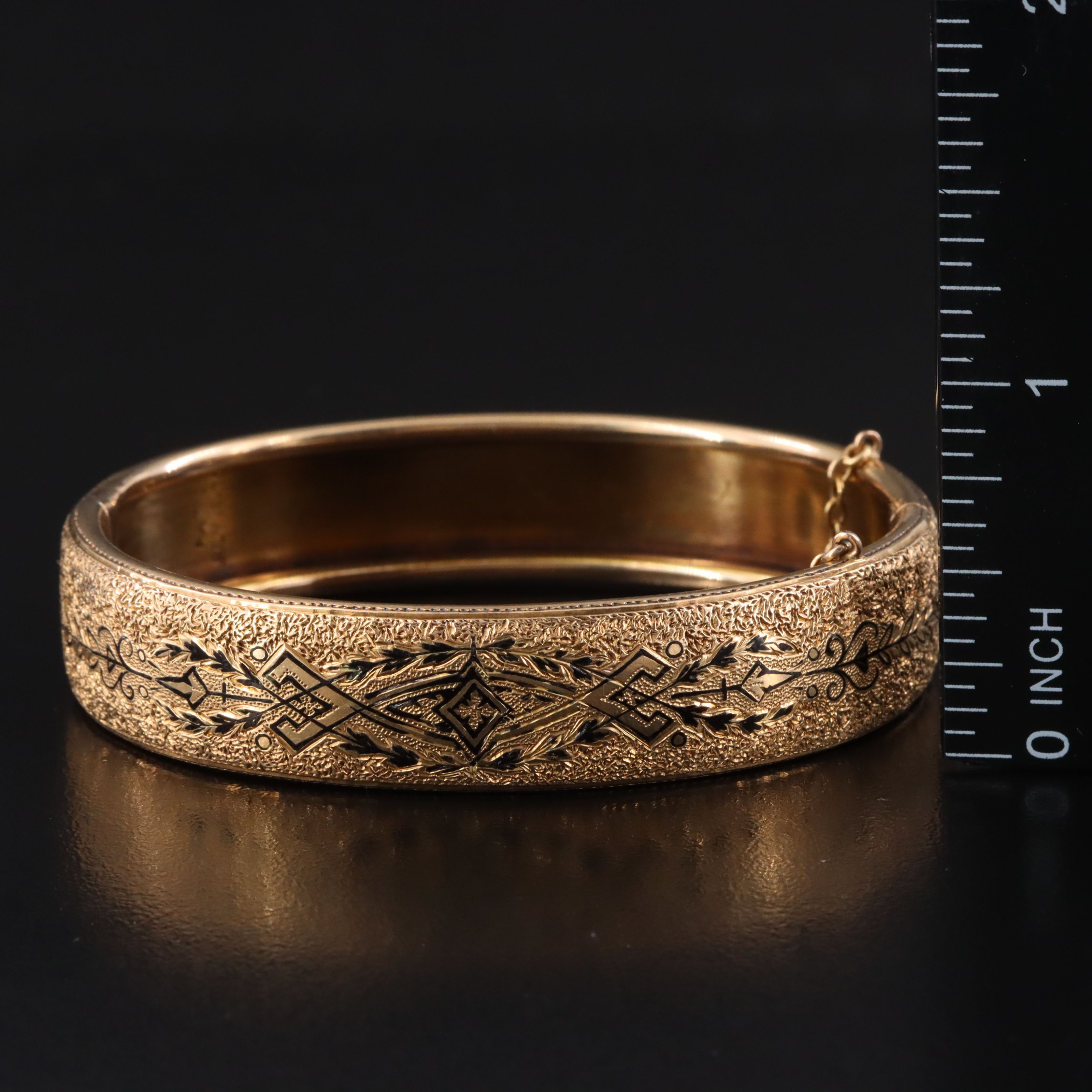 Victorian 14K Taille d’Epargné and Vintage Gold-Filled Hinged Bracelets