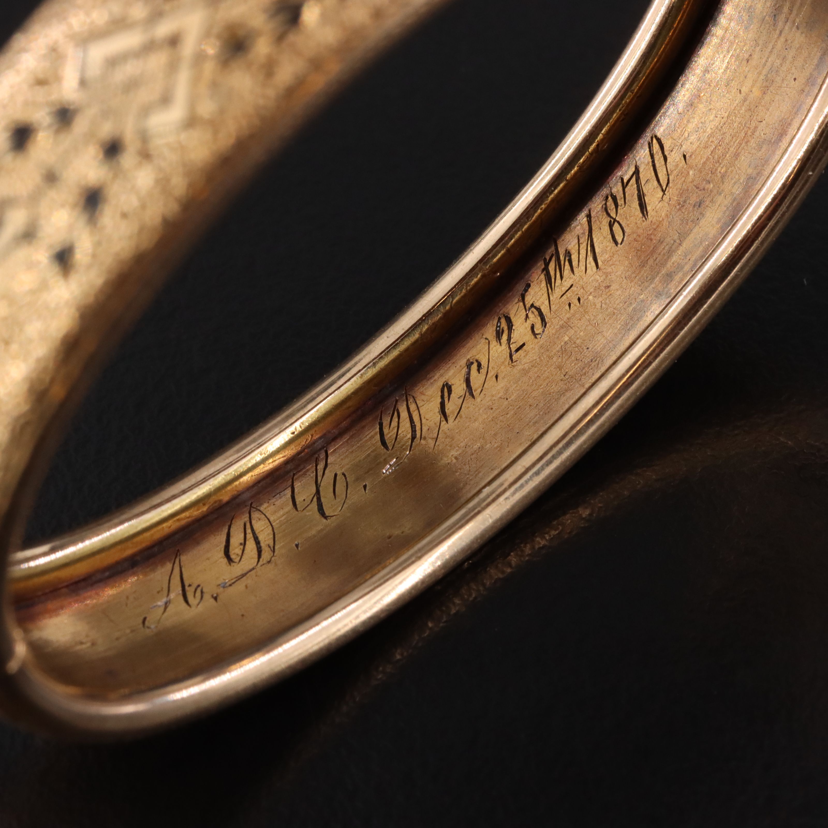 Victorian 14K Taille d’Epargné and Vintage Gold-Filled Hinged Bracelets