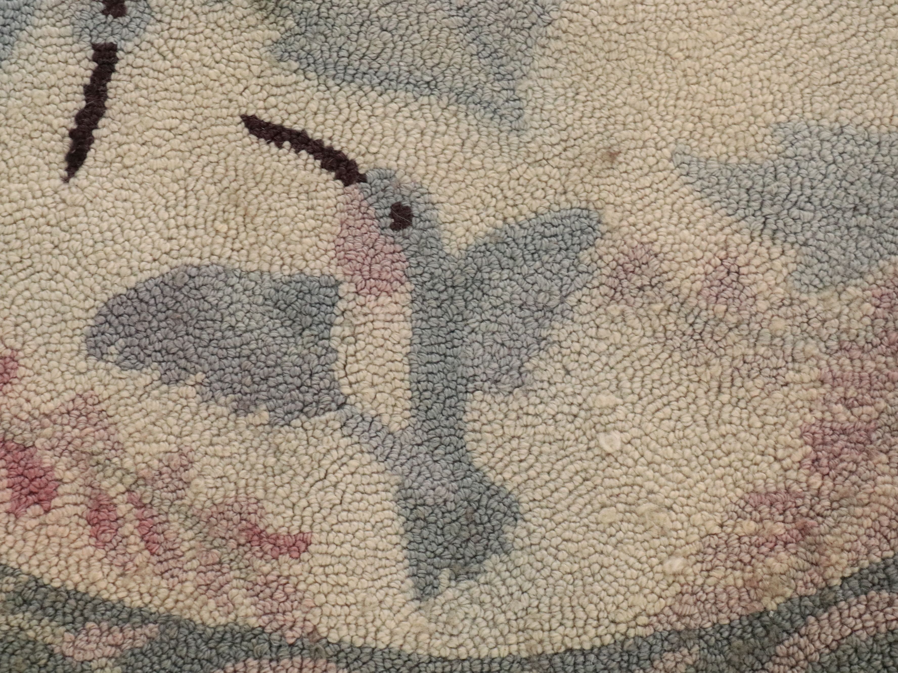 3'1 x 4'11 and Other Handmade Hooked Wool and Woven Rag Rug Accent Rugs