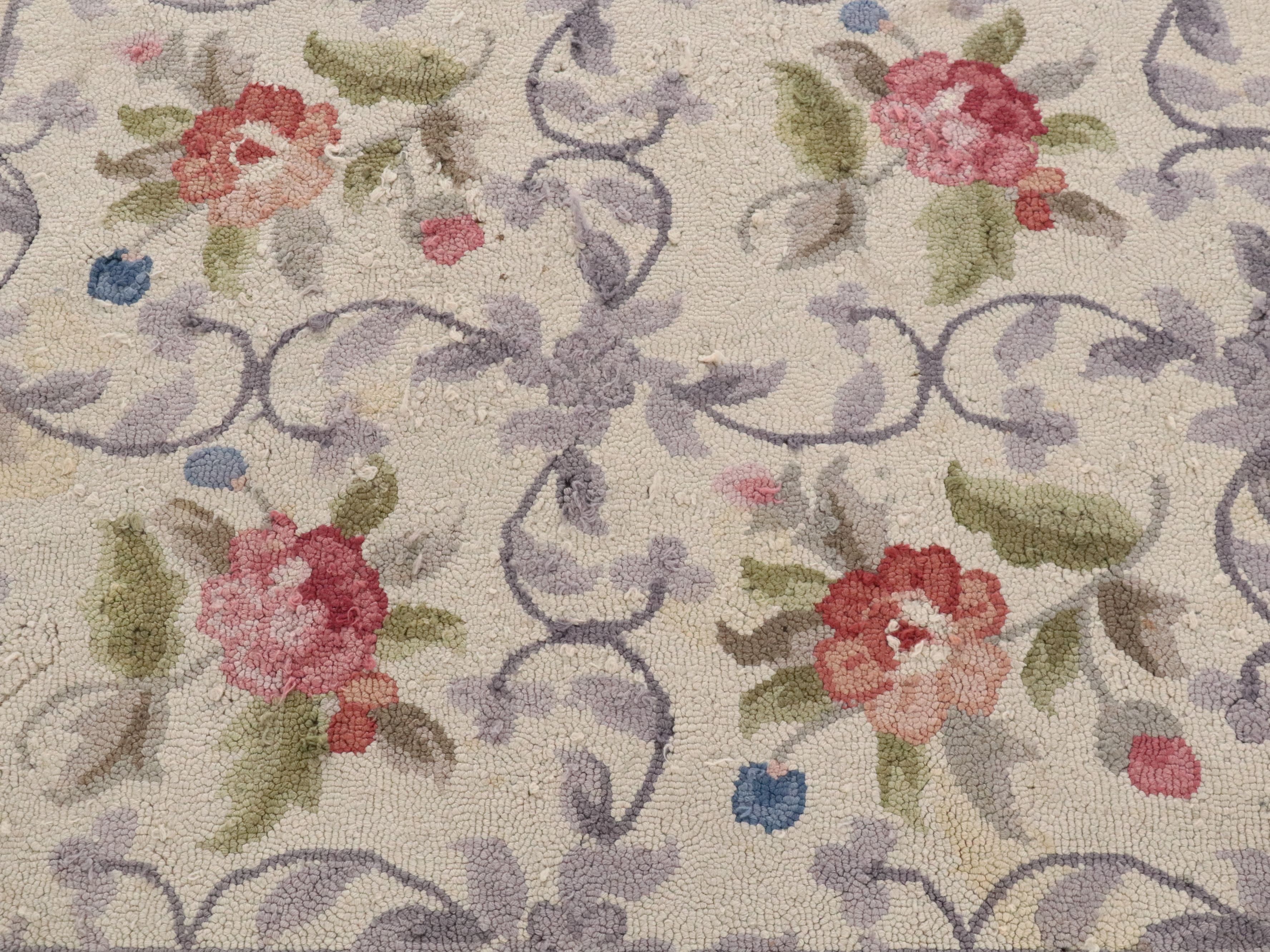 3'1 x 4'11 and Other Handmade Hooked Wool and Woven Rag Rug Accent Rugs