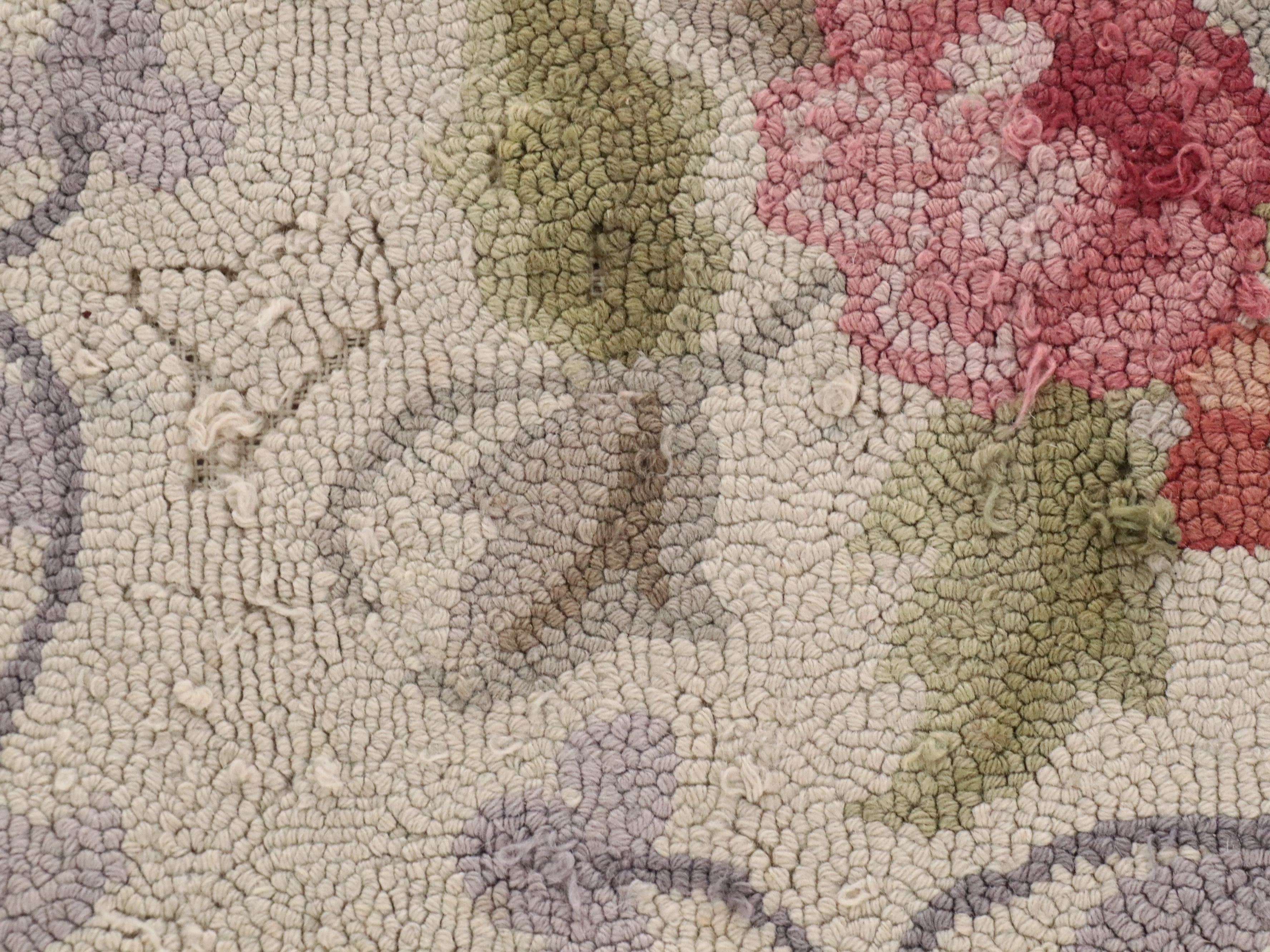 3'1 x 4'11 and Other Handmade Hooked Wool and Woven Rag Rug Accent Rugs