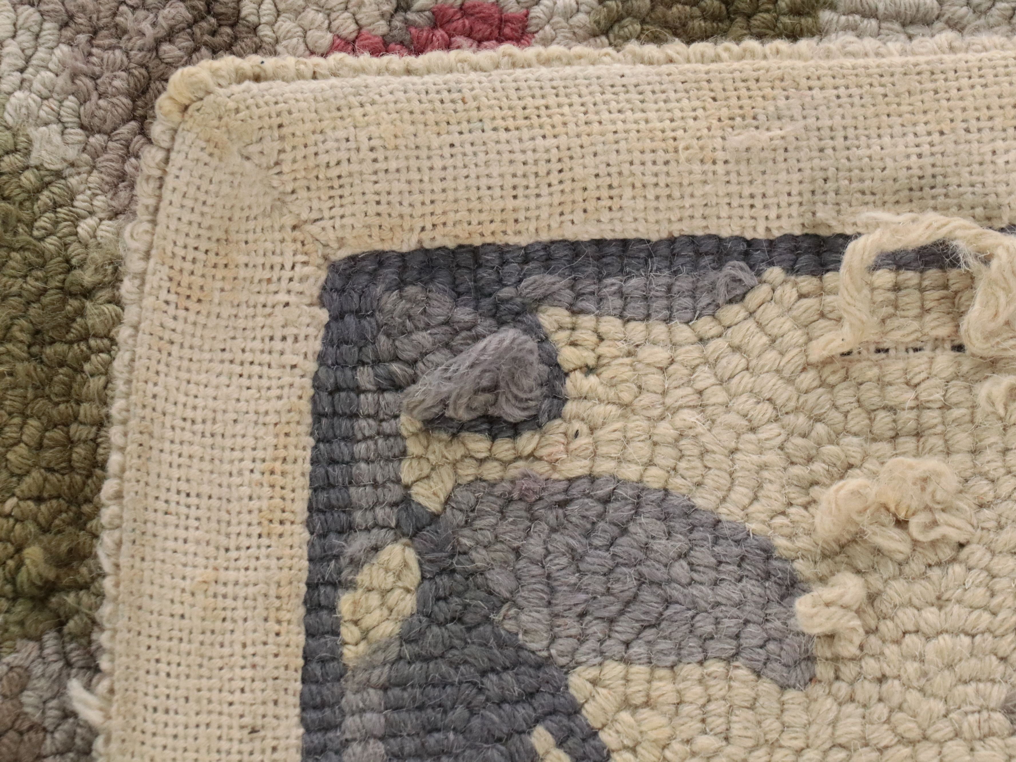 3'1 x 4'11 and Other Handmade Hooked Wool and Woven Rag Rug Accent Rugs