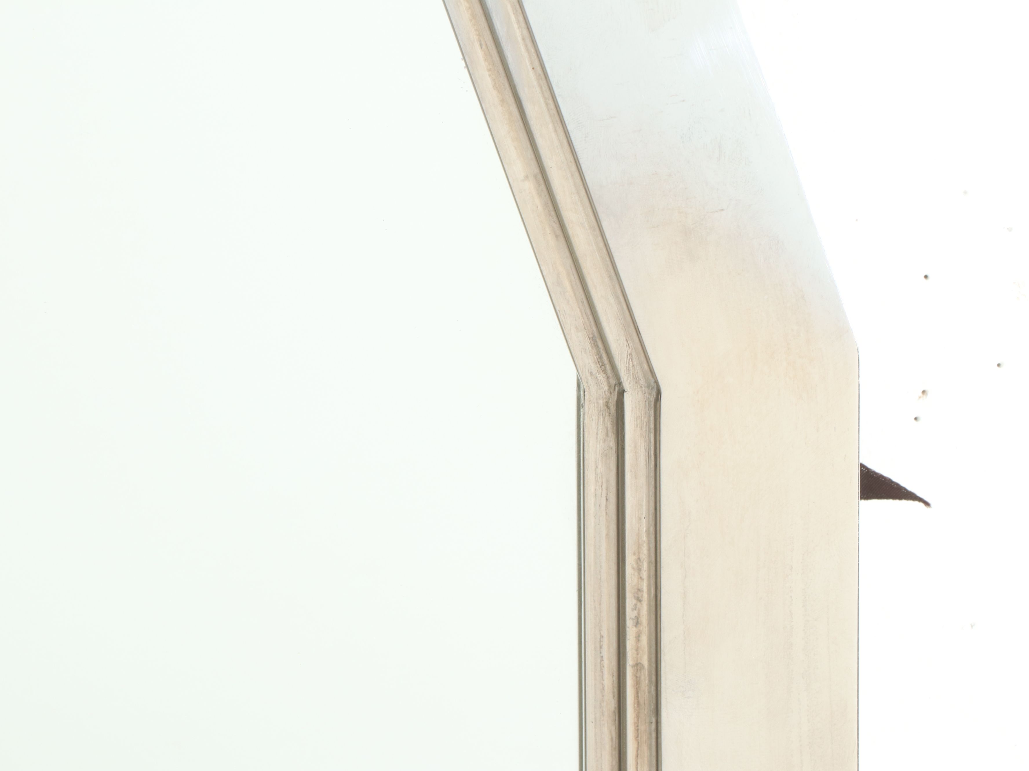 Contemporary Polished Chrome-Finished "Tombstone" Silhouette Wall Mirror