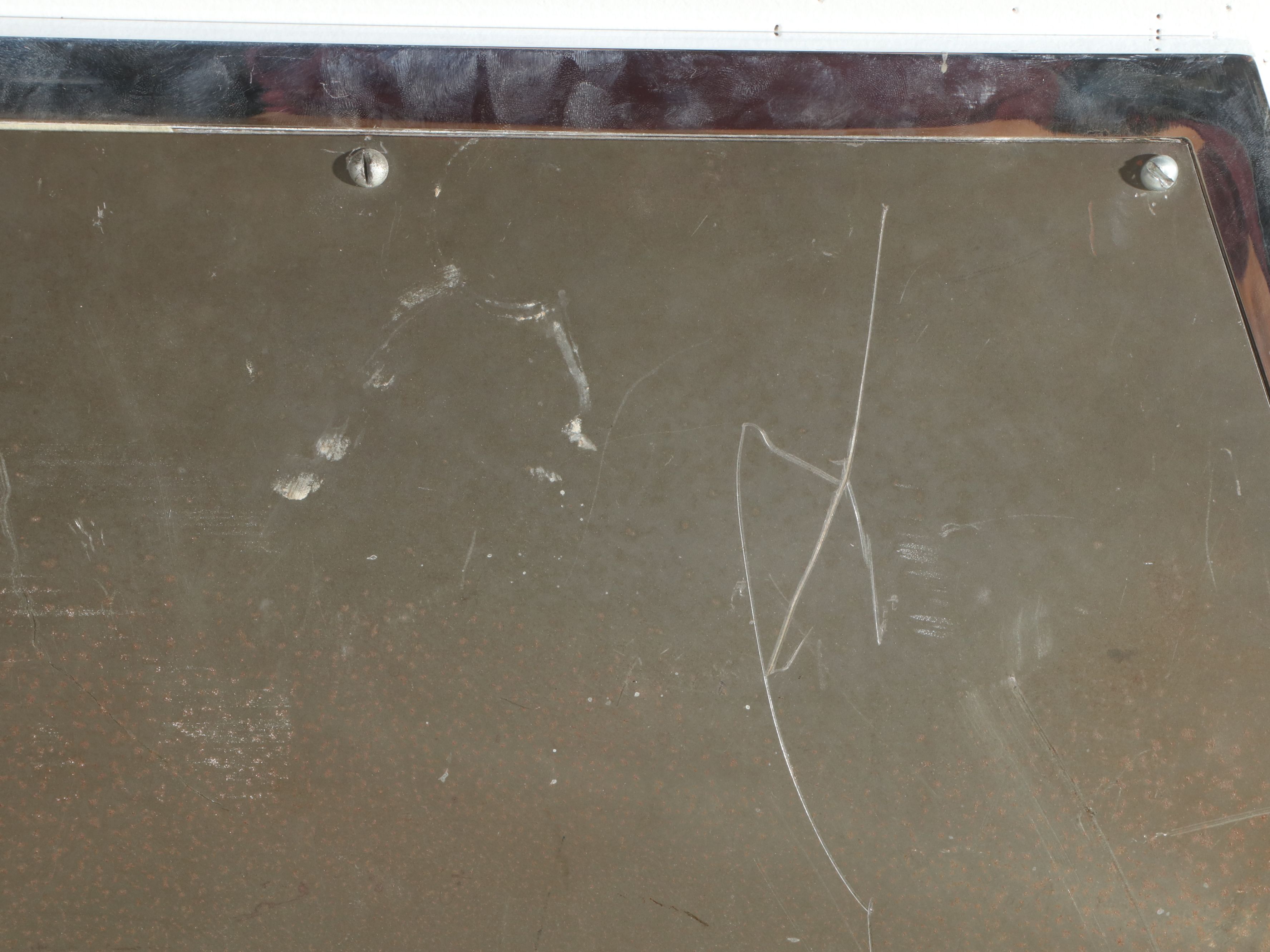 Contemporary Polished Chrome-Finished "Tombstone" Silhouette Wall Mirror