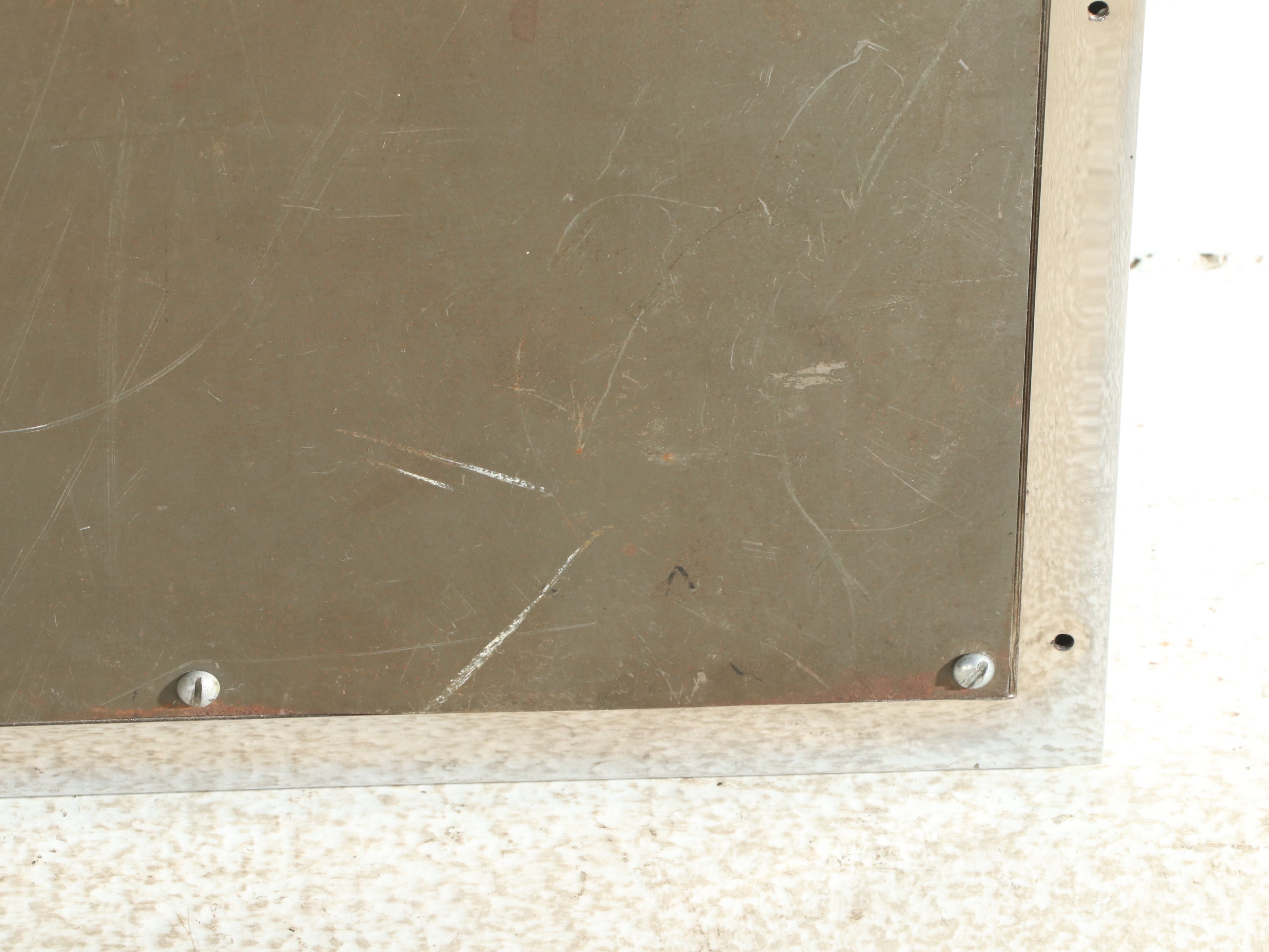 Contemporary Polished Chrome-Finished "Tombstone" Silhouette Wall Mirror